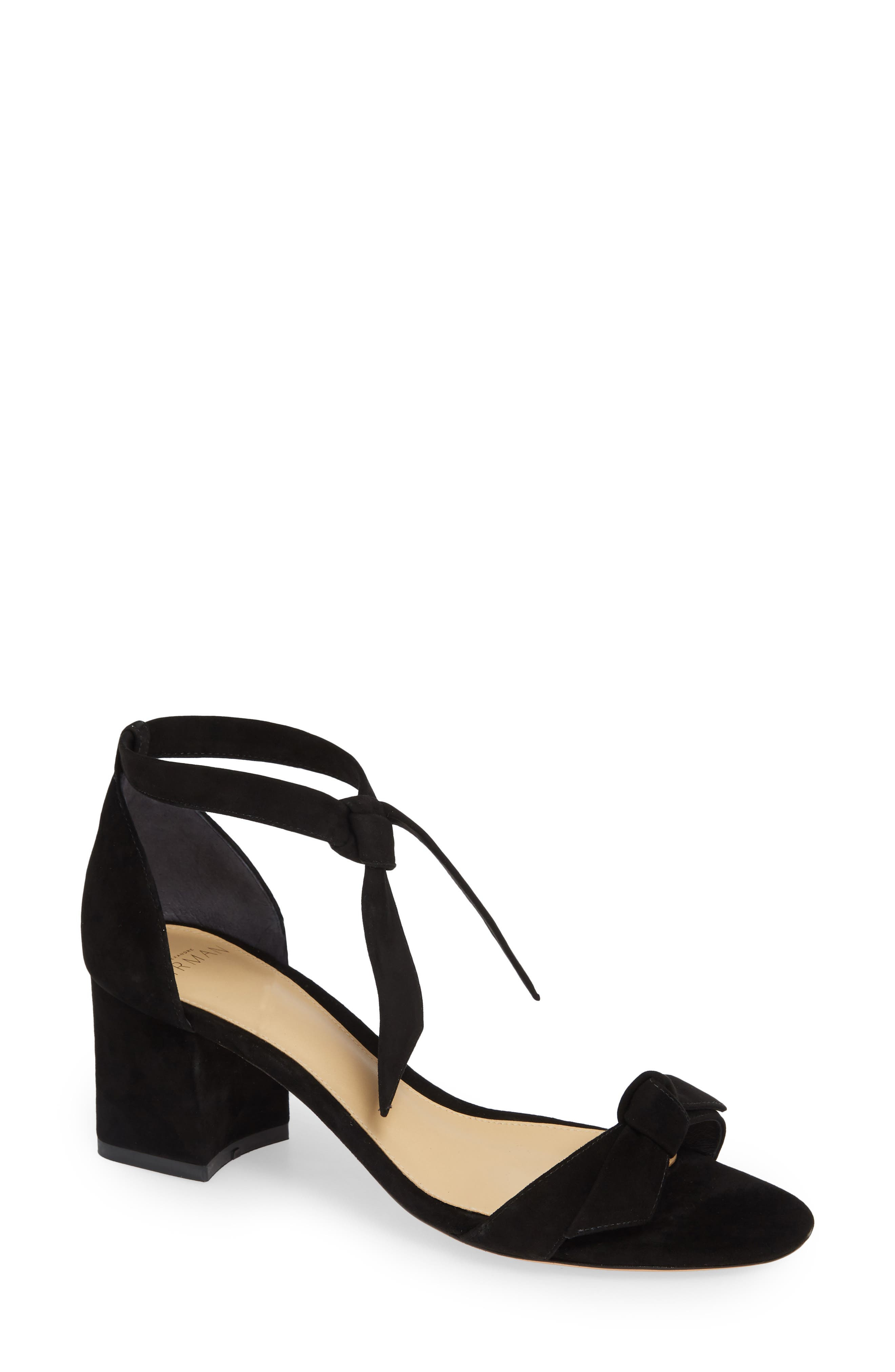 Alexandre Birman Clarita Block Heel Sandal in Black Suede at Nordstrom - 1