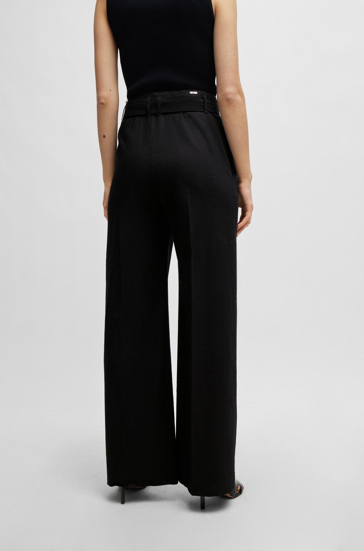 RELAXED-FIT TROUSERS IN A LINEN BLEND - 4