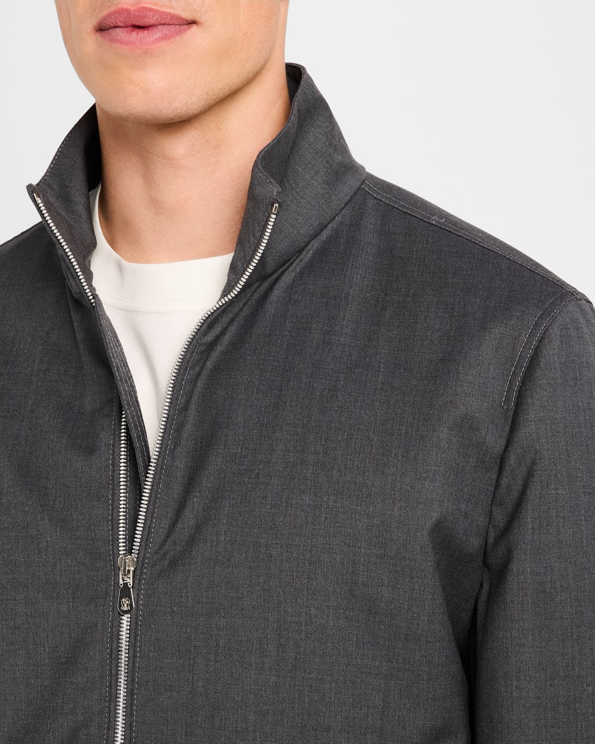 Men's Wool Full-Zip Blouson Jacket - 6
