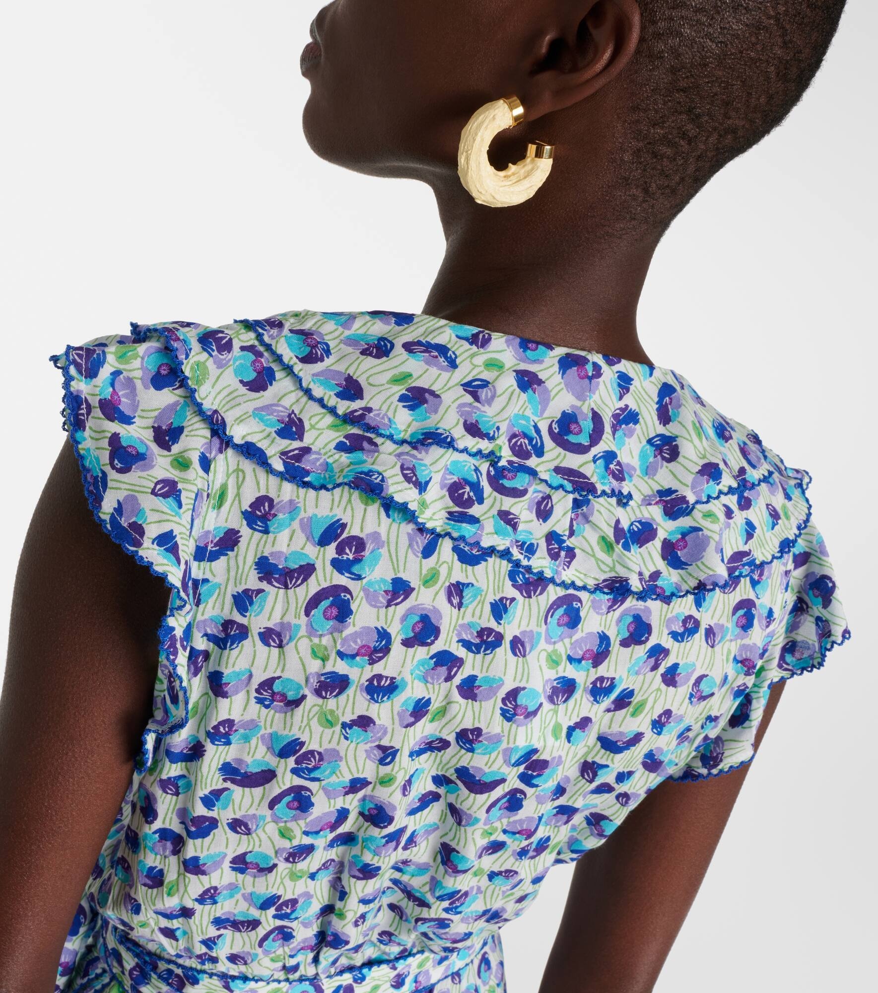 Triny printed ruffled midi dress - 6