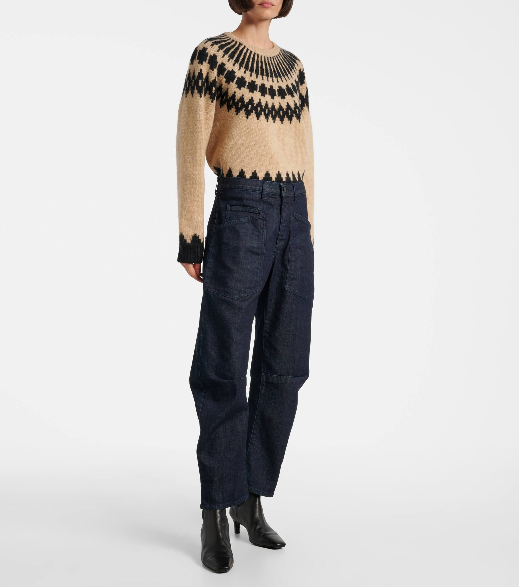 Shon high-rise barrel-leg jeans - 7
