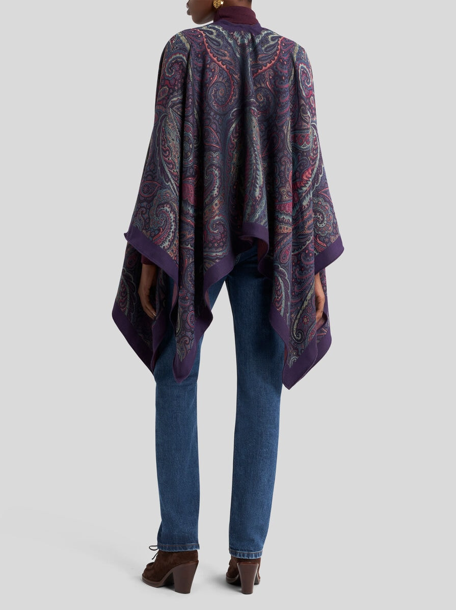 WOOL-BLEND JACQUARD CAPE - 4