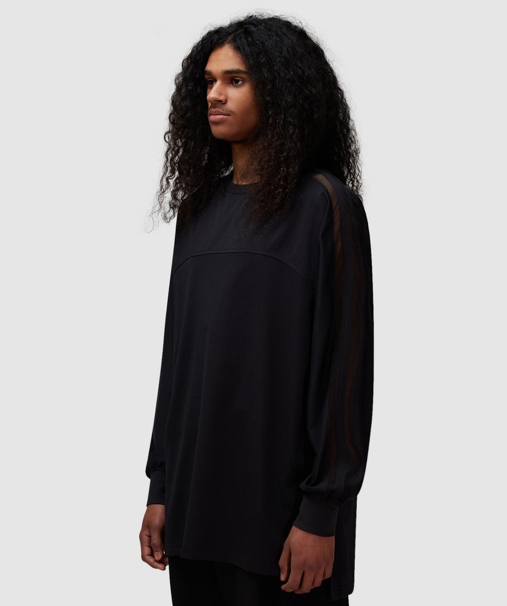 Mesh stripe long sleeve t-shirt - 2