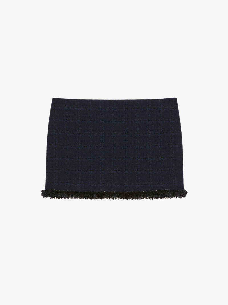MINI SKIRT IN TWEED WITH PEARLS - 1