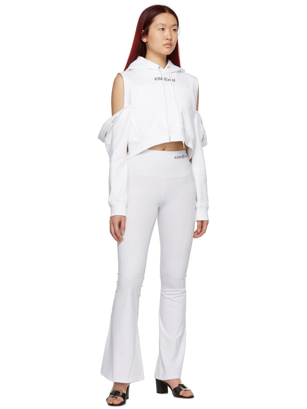 SSENSE Exclusive White Off-Shoulder Petal Hoodie - 4