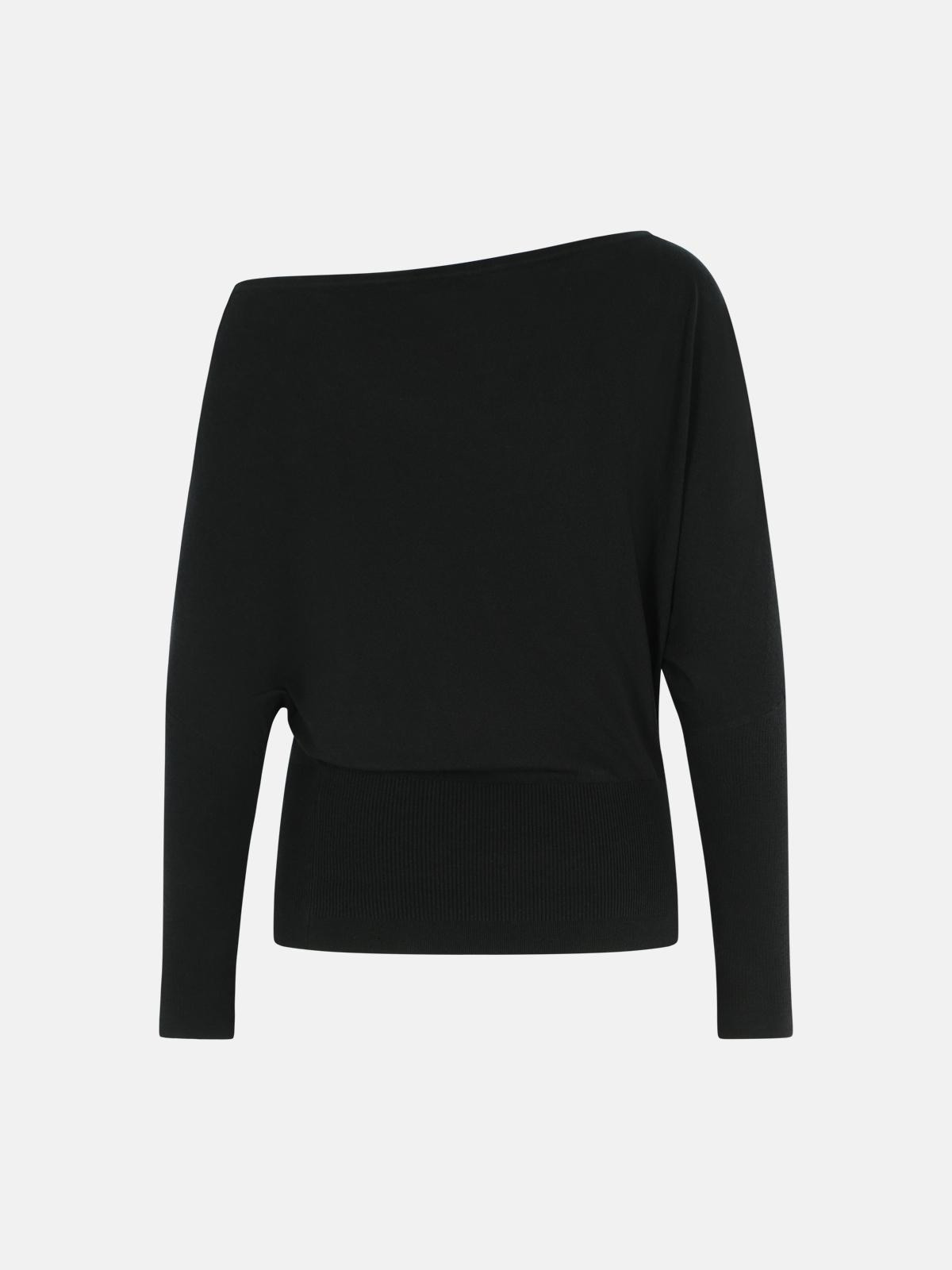 'LAVINA' BLACK WOOL BLEND SWEATER - 3