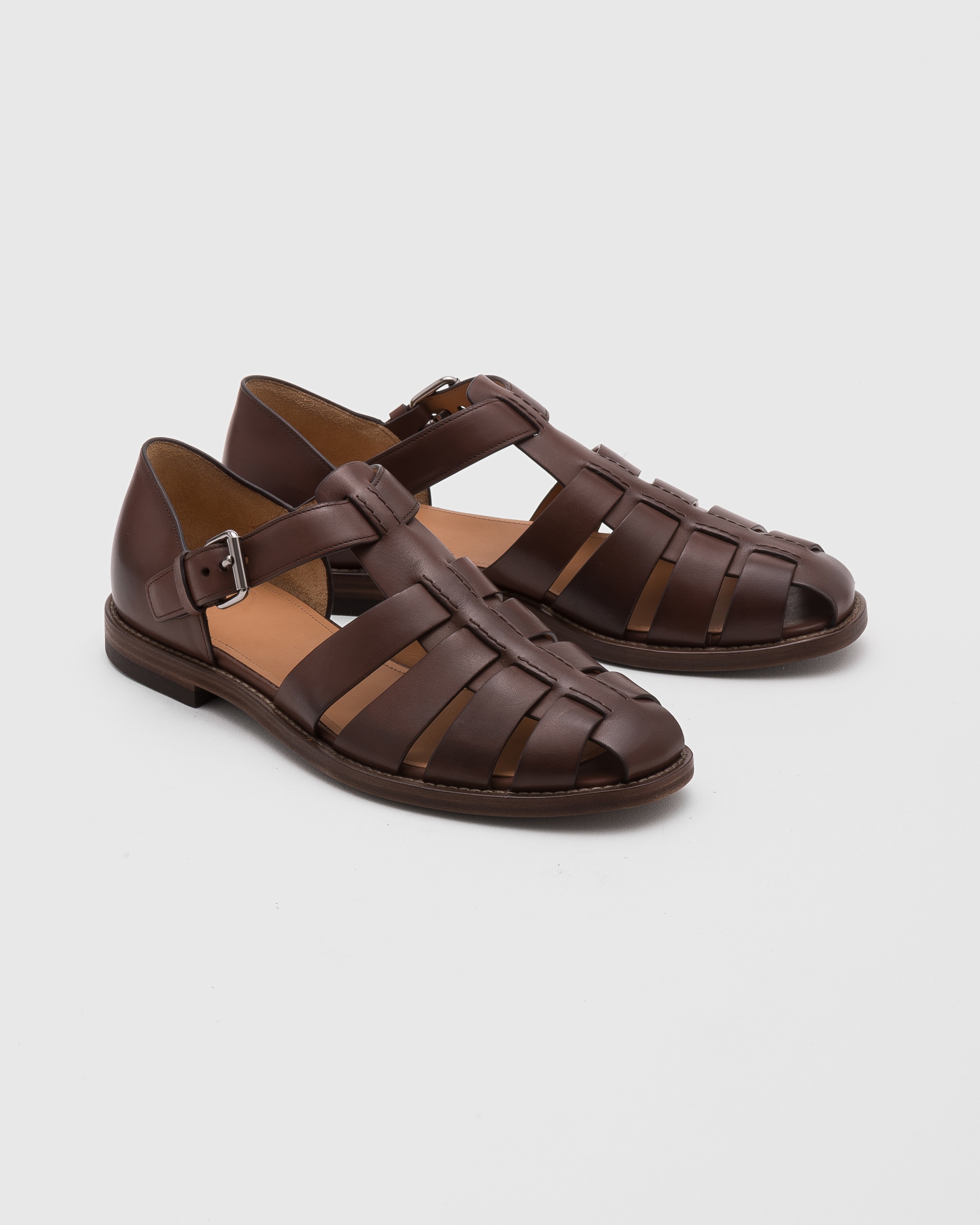 サンダル CHURCH'S Fisherman leather sandals Marrone Brown Fisherman cutout leather sandals | CHURCH'S | NET-A-PORTER