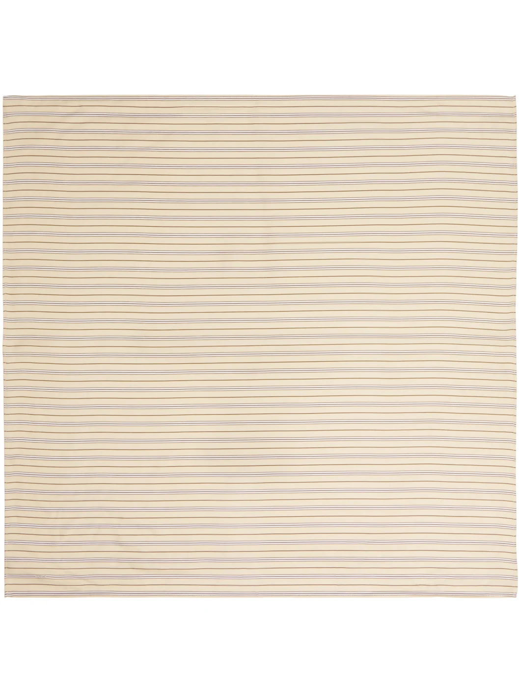 Beige & Brown Striped Silk Scarf - 1