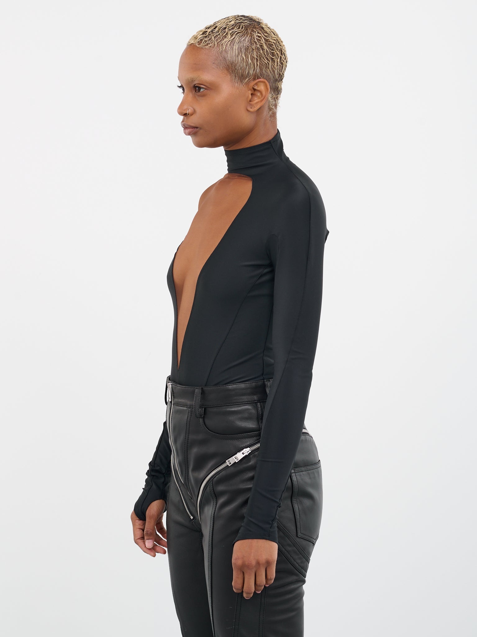 Asymmetric Illusion Bodysuit - 2