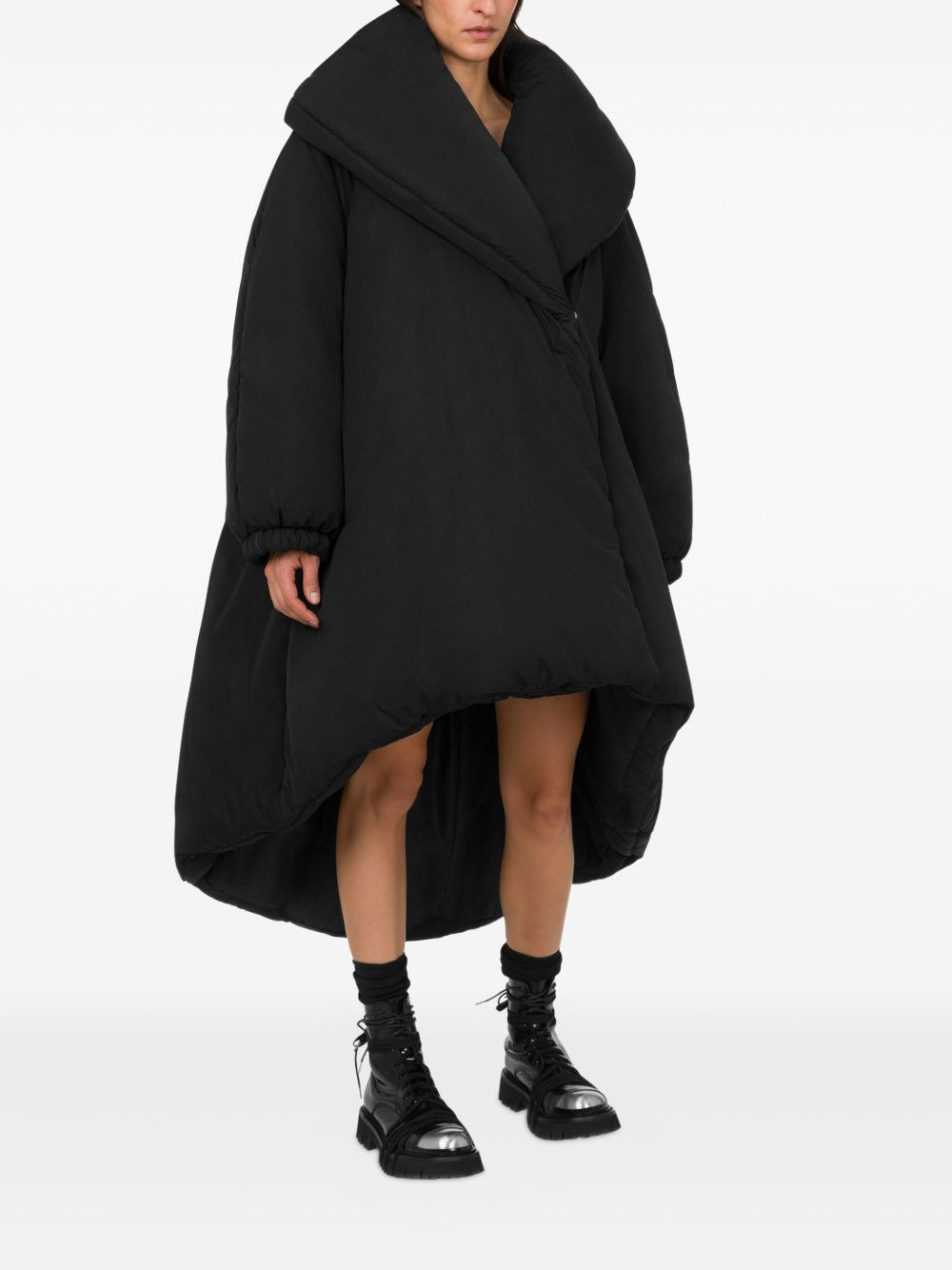 high-collar oversized coat - 3