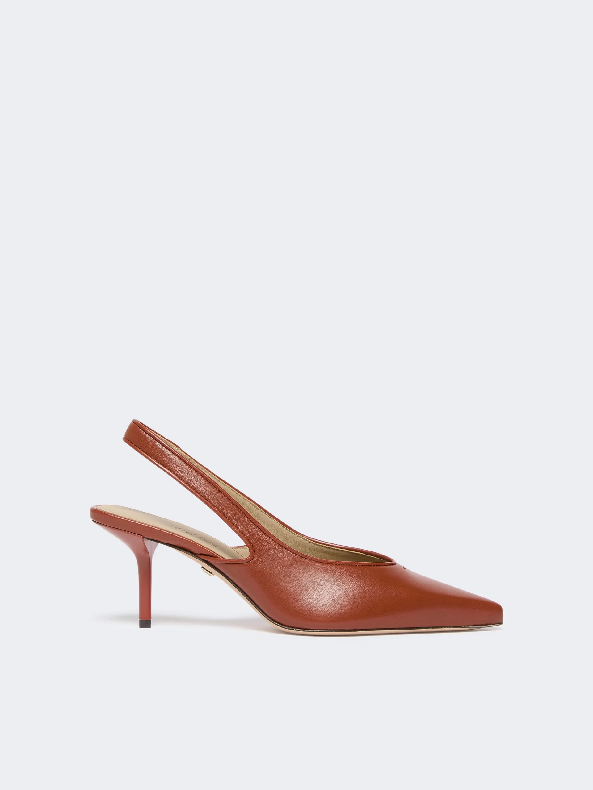 Nappa leather slingbacks - RUST - 1