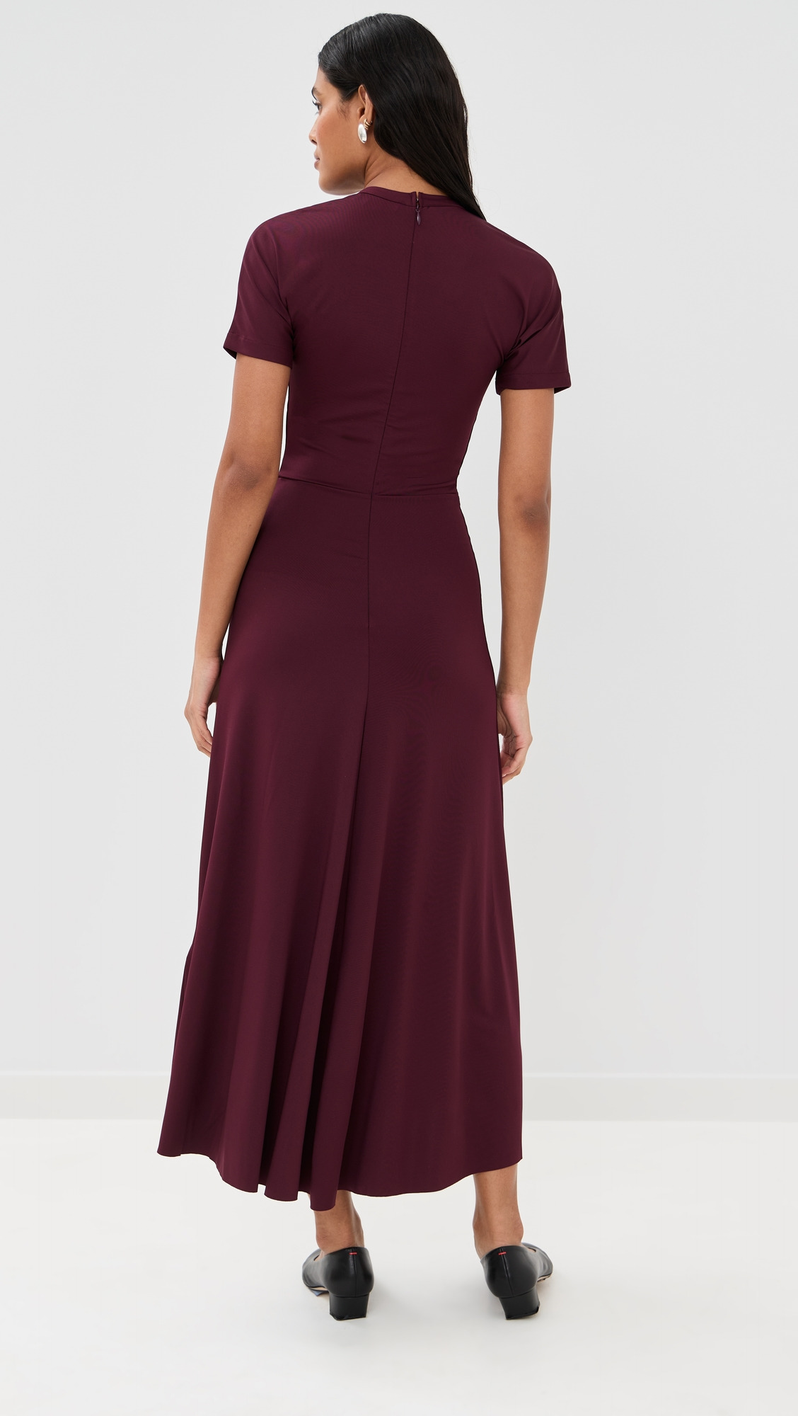 Gathered Waist T-Shirt Midi Dress - 2