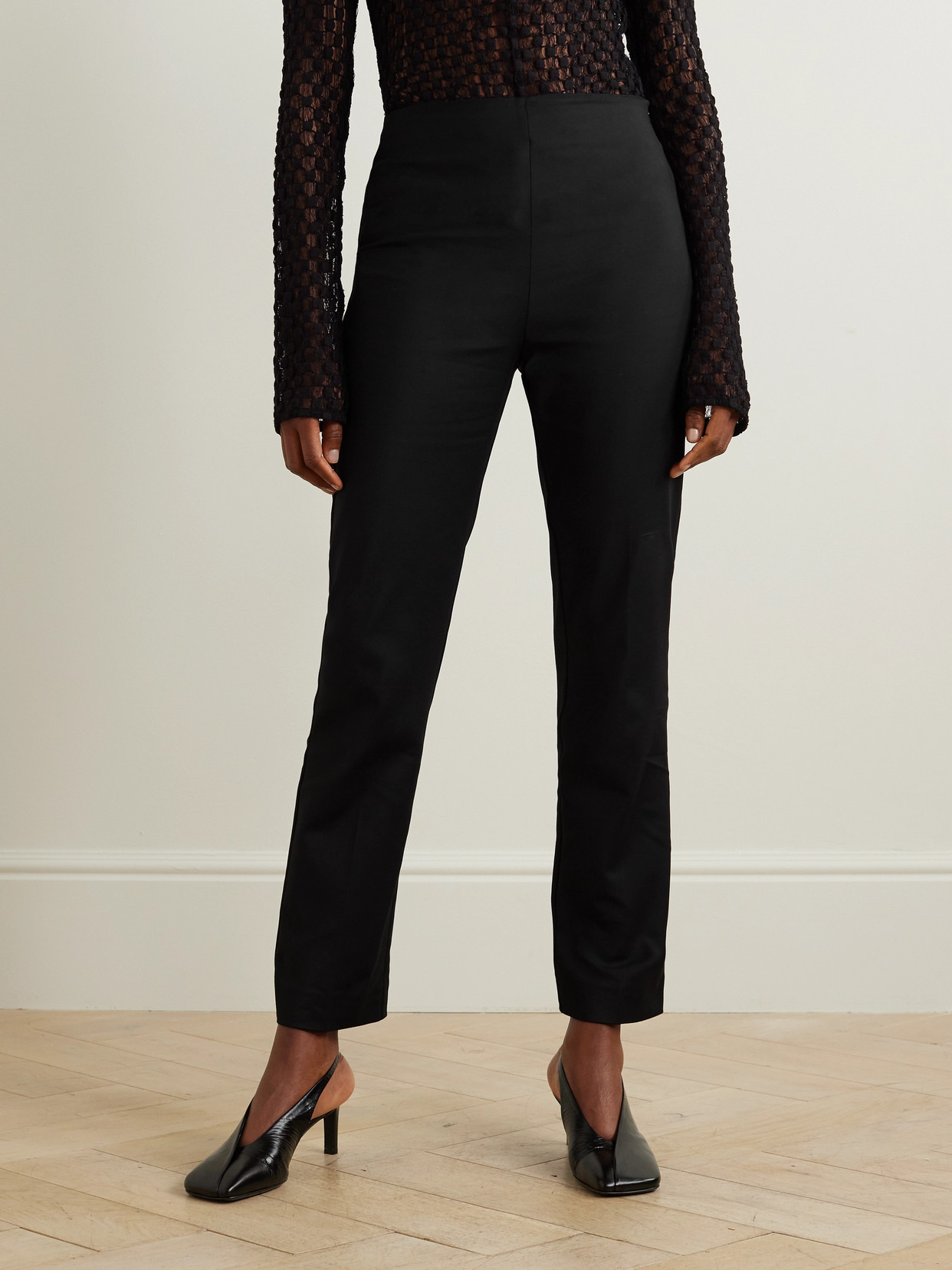 Cotton-blend Straight-leg Pants - 4