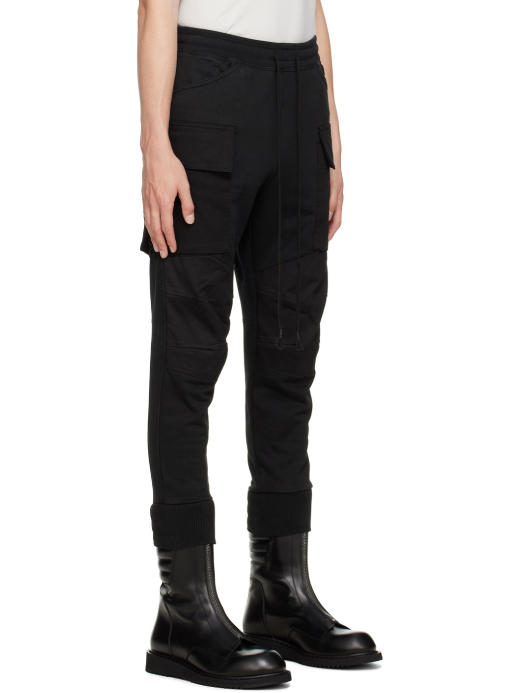 Black Drawstring Cargo Pants - 2