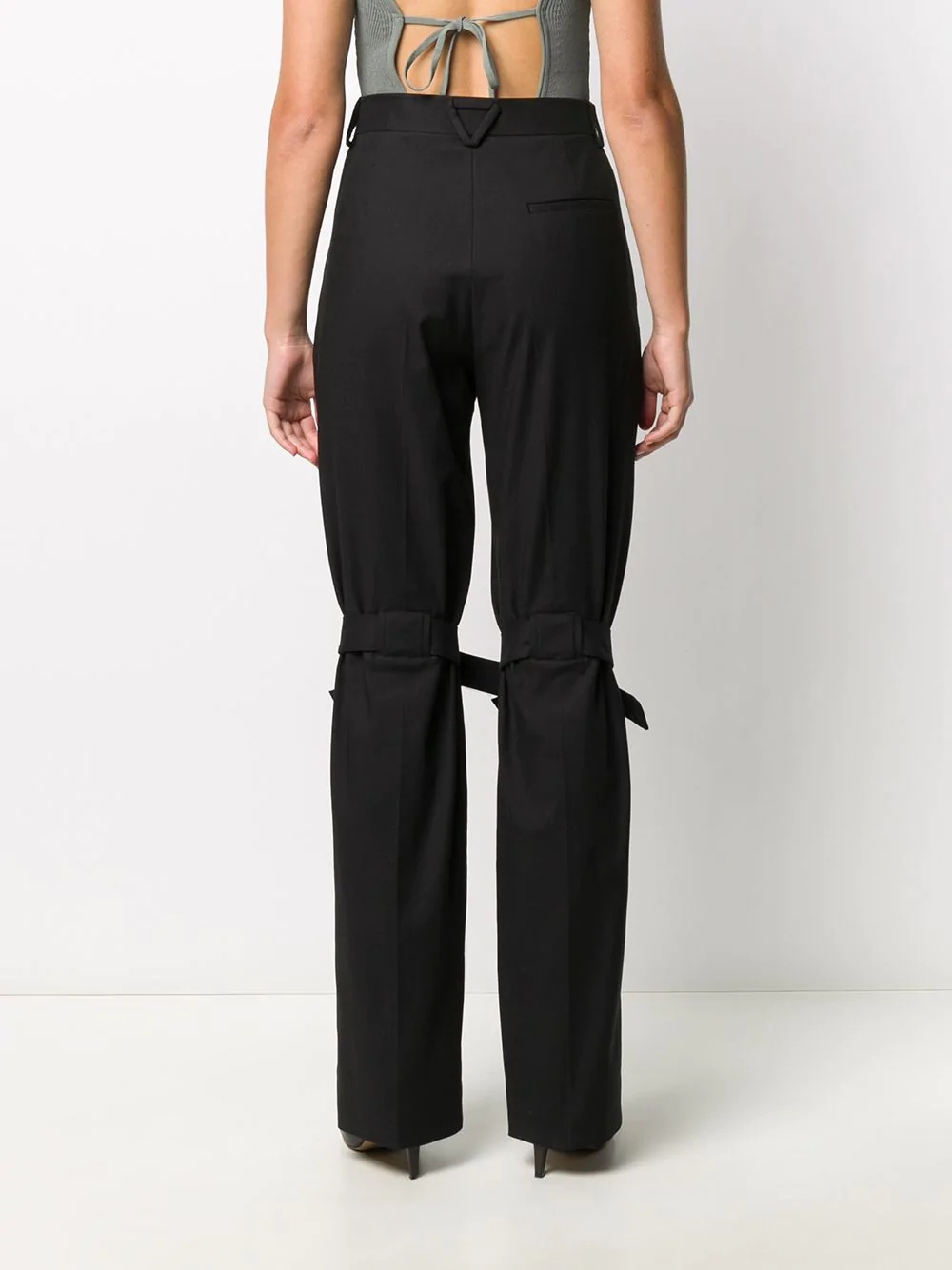 strap detail tailored trousers - 4