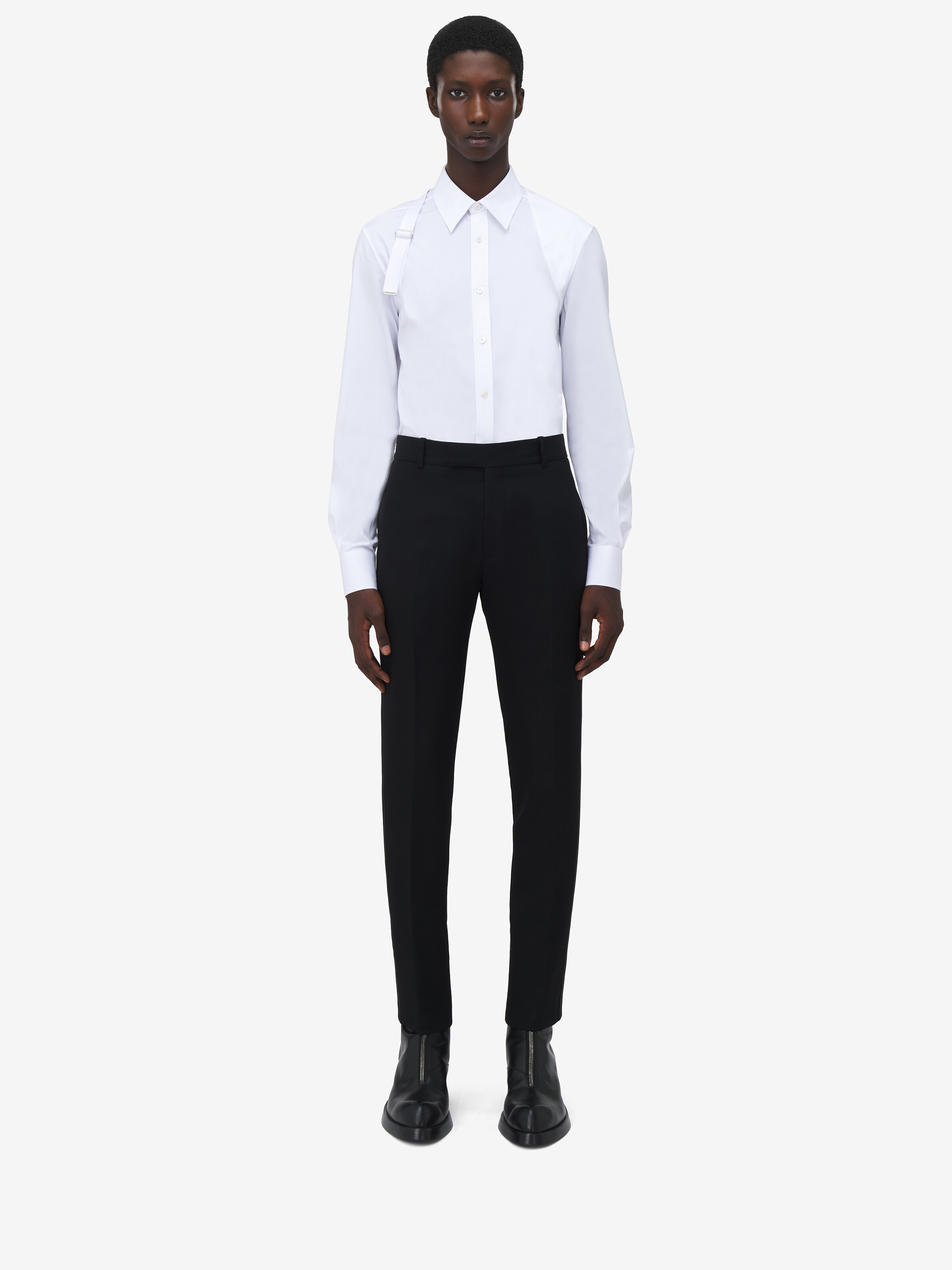 Low-Waisted Tuxedo Cigarette Trousers - 2
