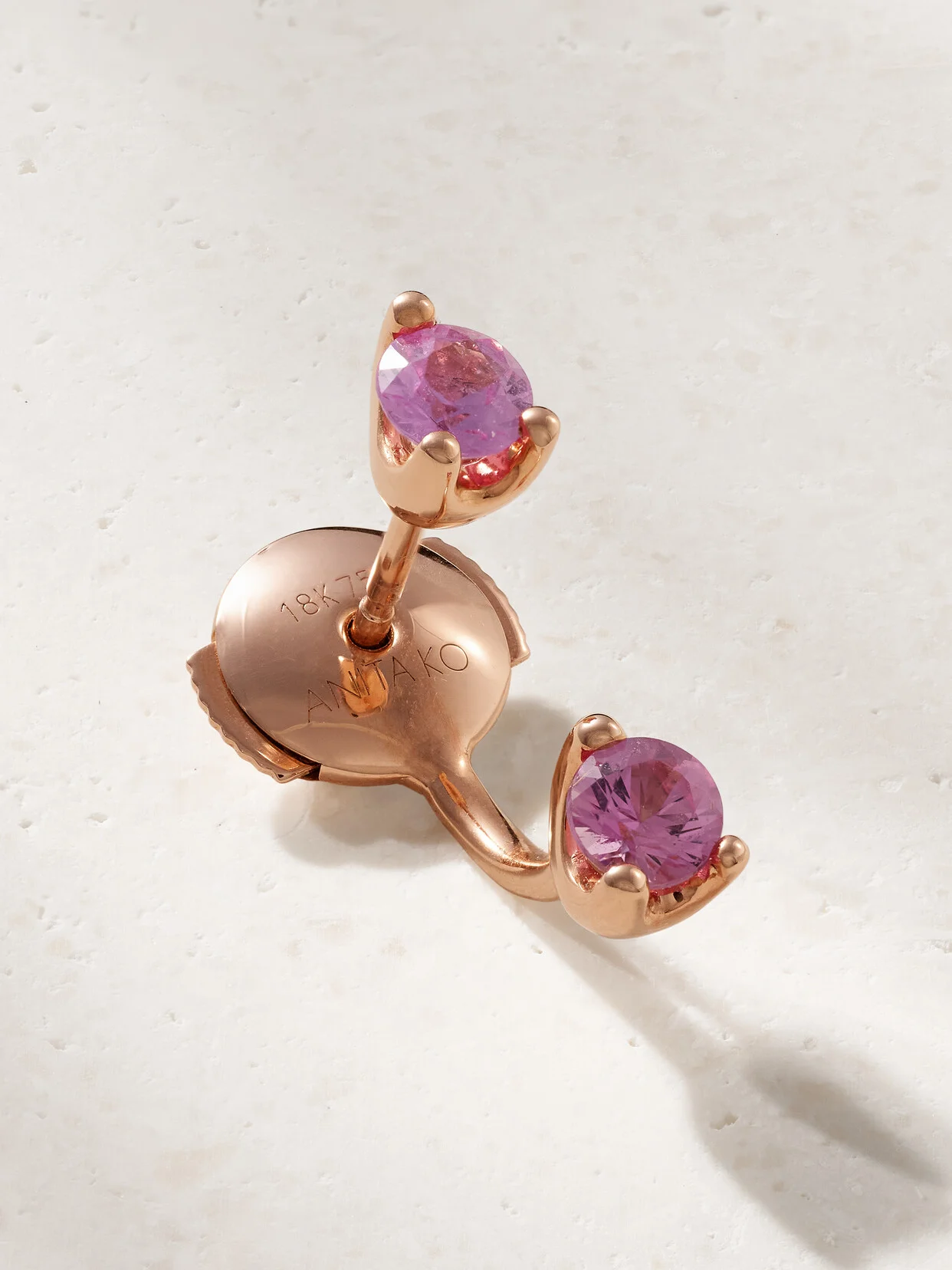 Orbit 18-karat Rose Gold Sapphire Single Earring - 1