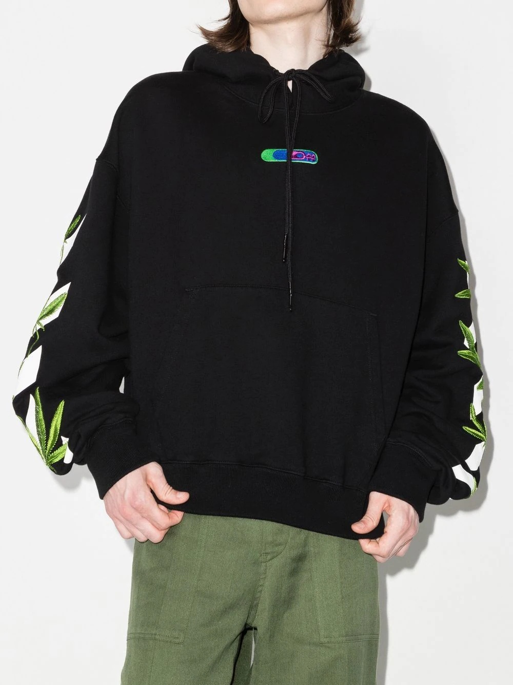 Weed Arrows-print hoodie - 2