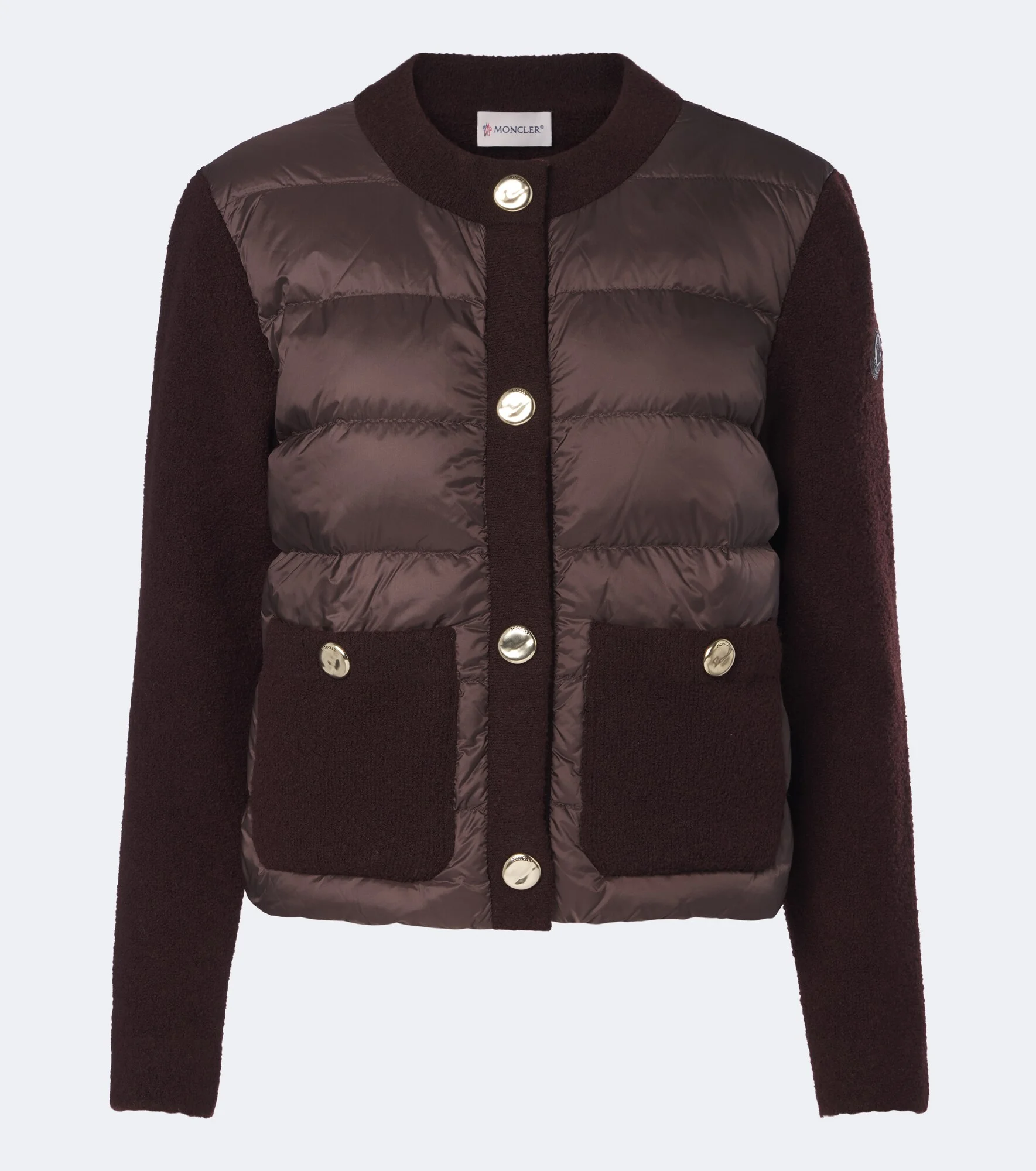 Down-paneled wool-blend cardigan - 1