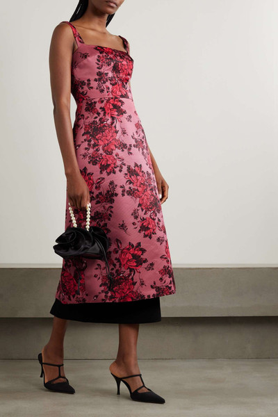 EMILIA WICKSTEAD Tiffany layered floral-print faille midi dress outlook