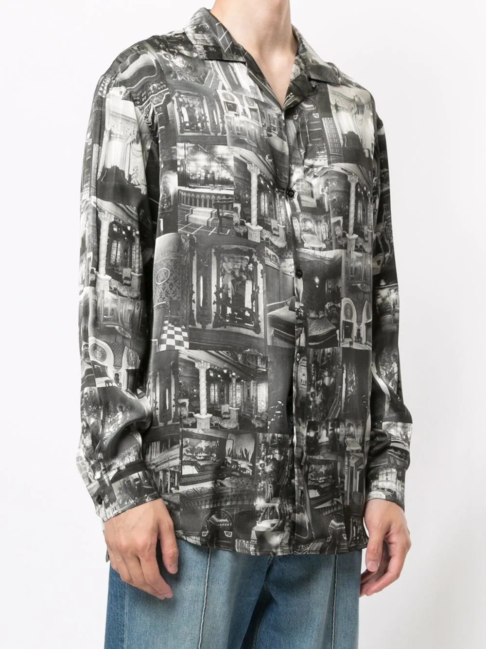 photograph-print long-sleeve shirt  - 4