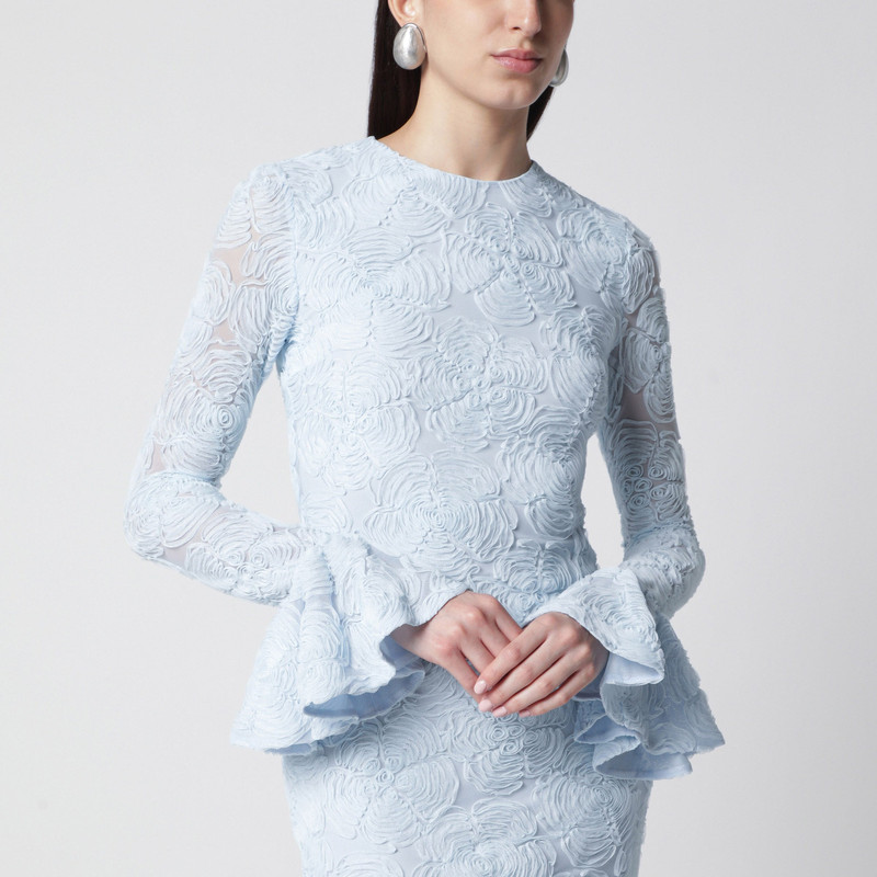 Light blue ruffled mesh mini dress 4