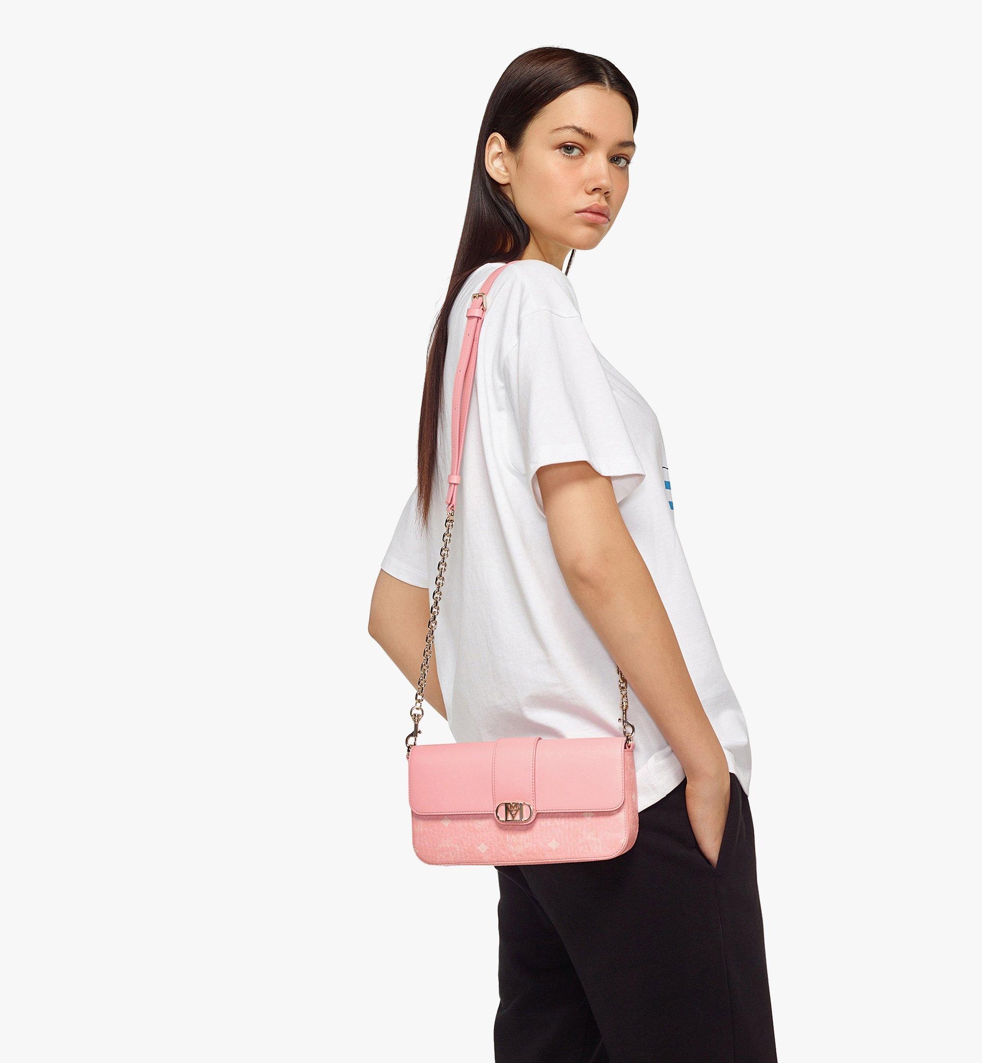 Mini Aren Top-Zip Shopper in Visetos Leather Mix Pink