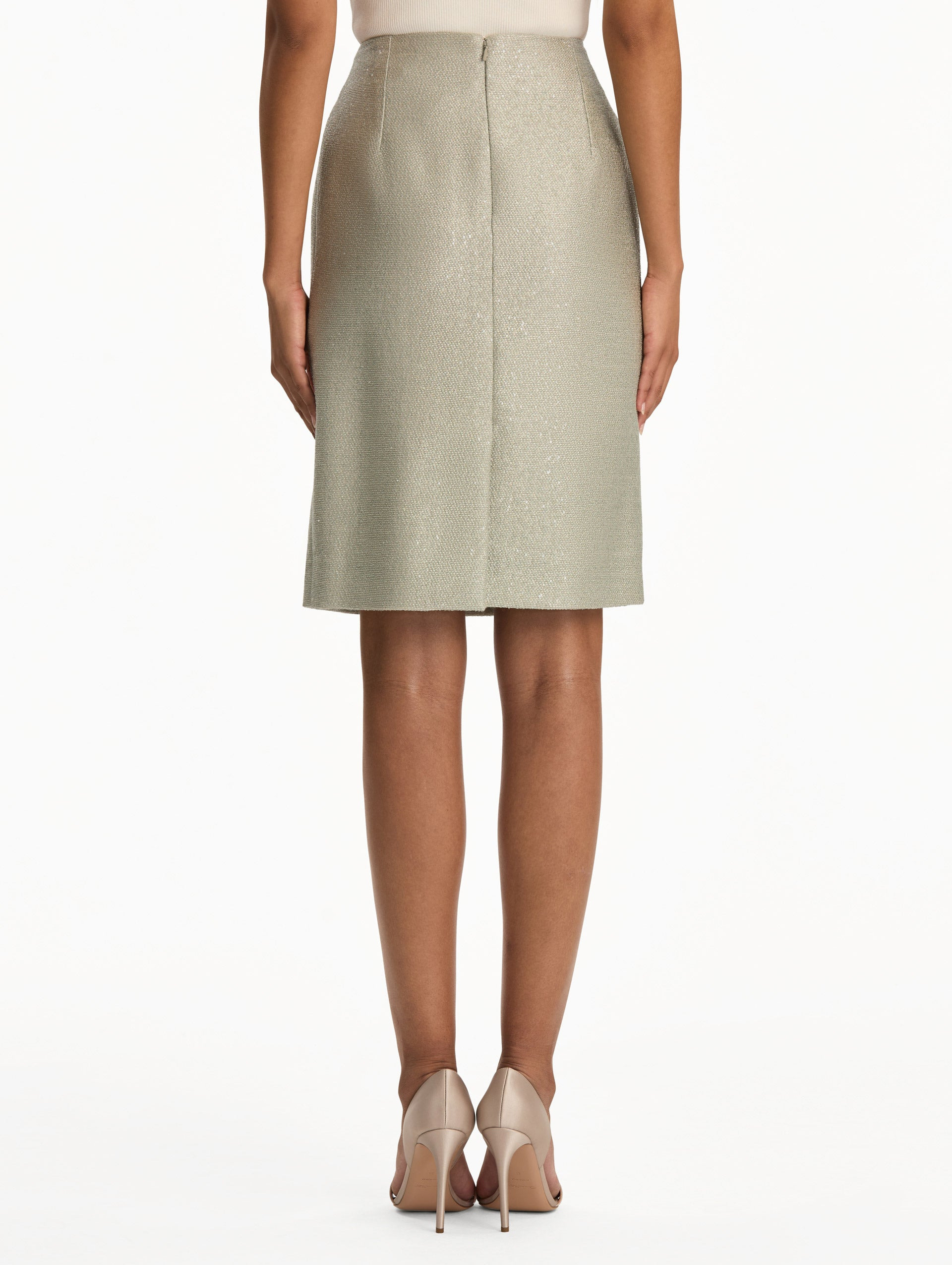 SEQUIN TWEED PENCIL SKIRT - 3