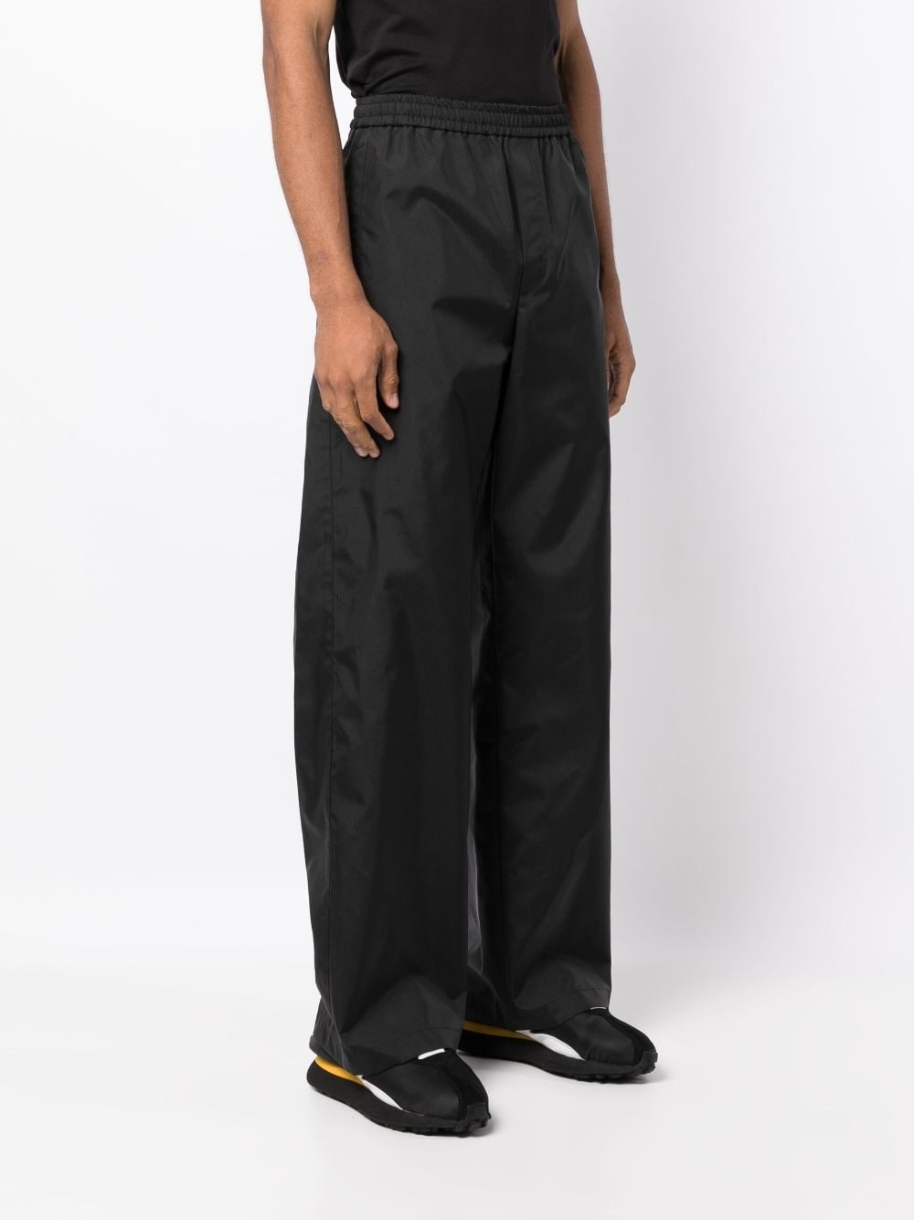 elasticated-waist straight-leg trousers - 3