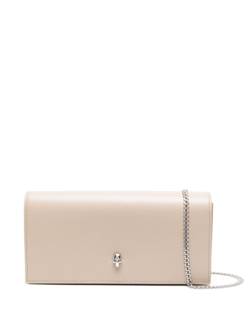 Skull-logo leather crossbody bag - 1