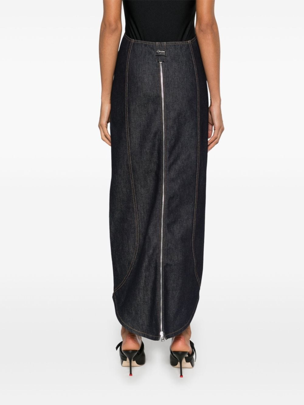 denim maxi skirt - 4