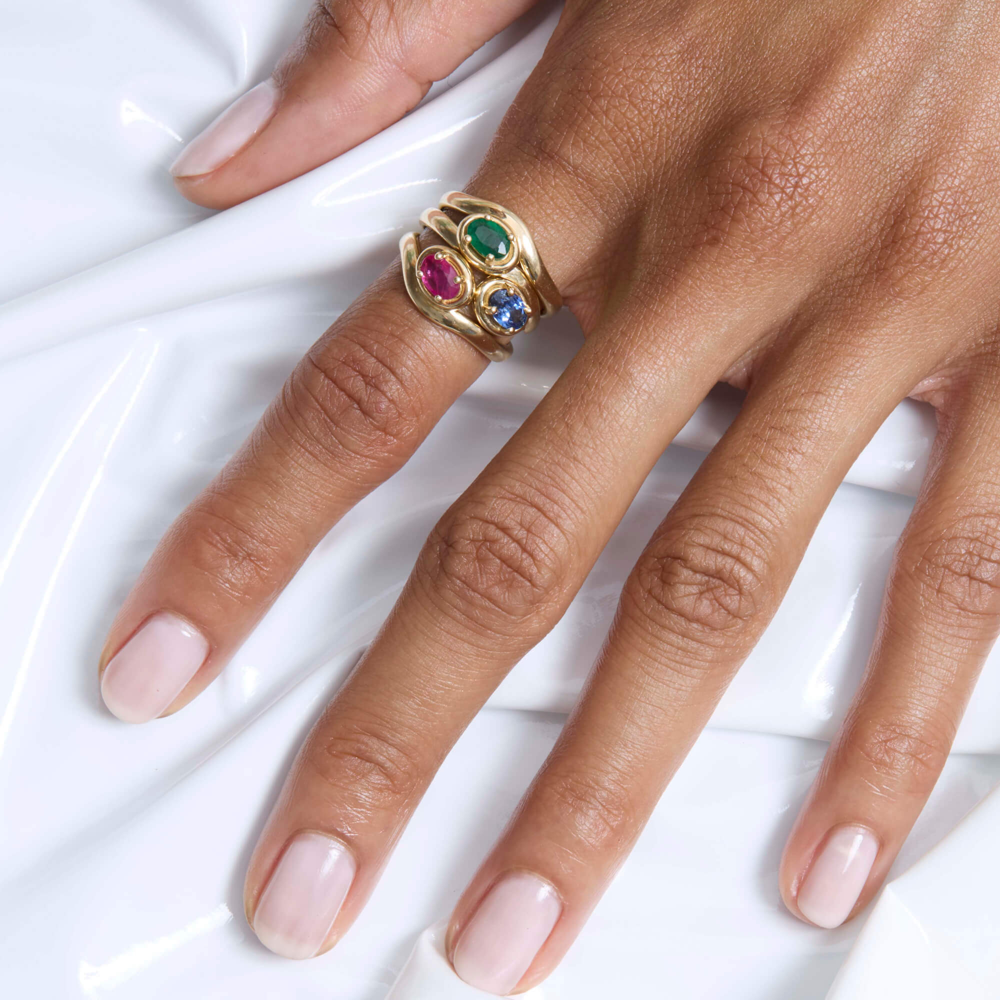 Emerald Bonbon Merge Ring - 19