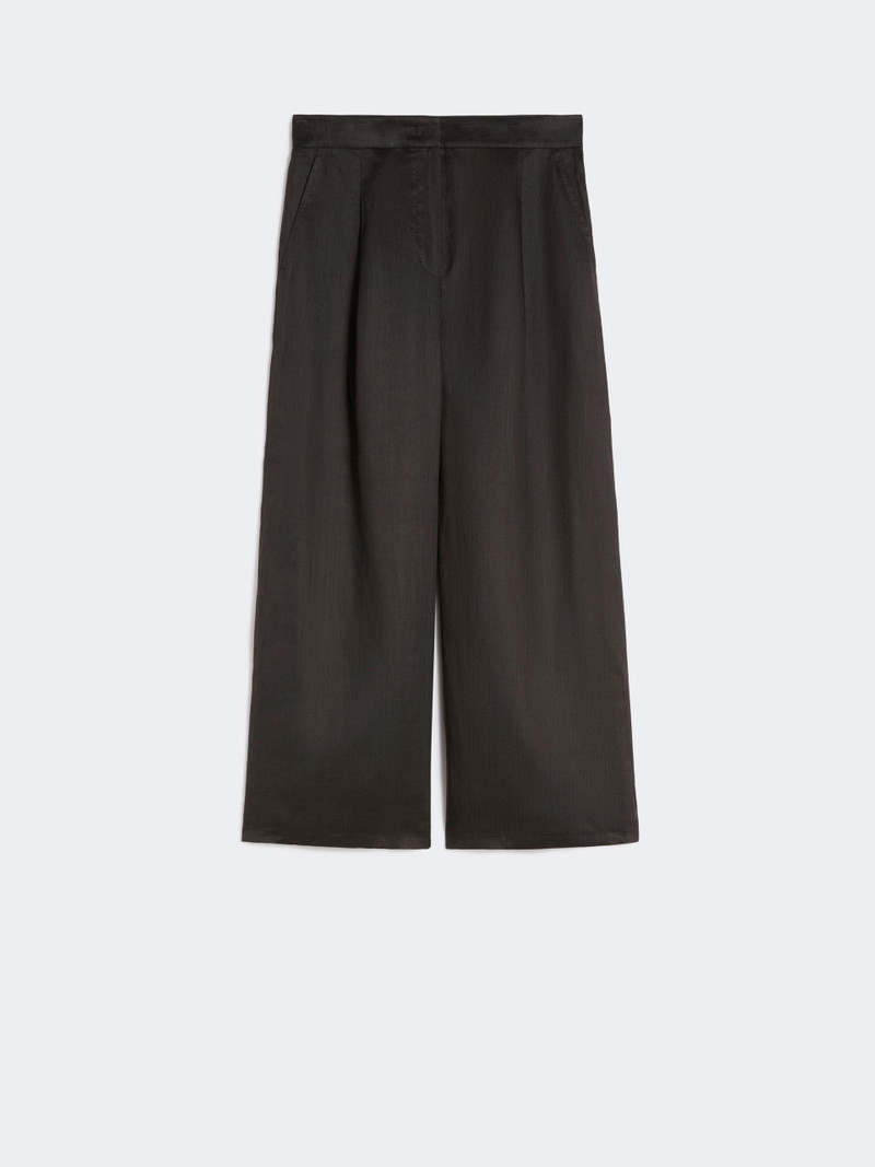 TARTUFO Ramie canvas cropped trousers - BLACK 1