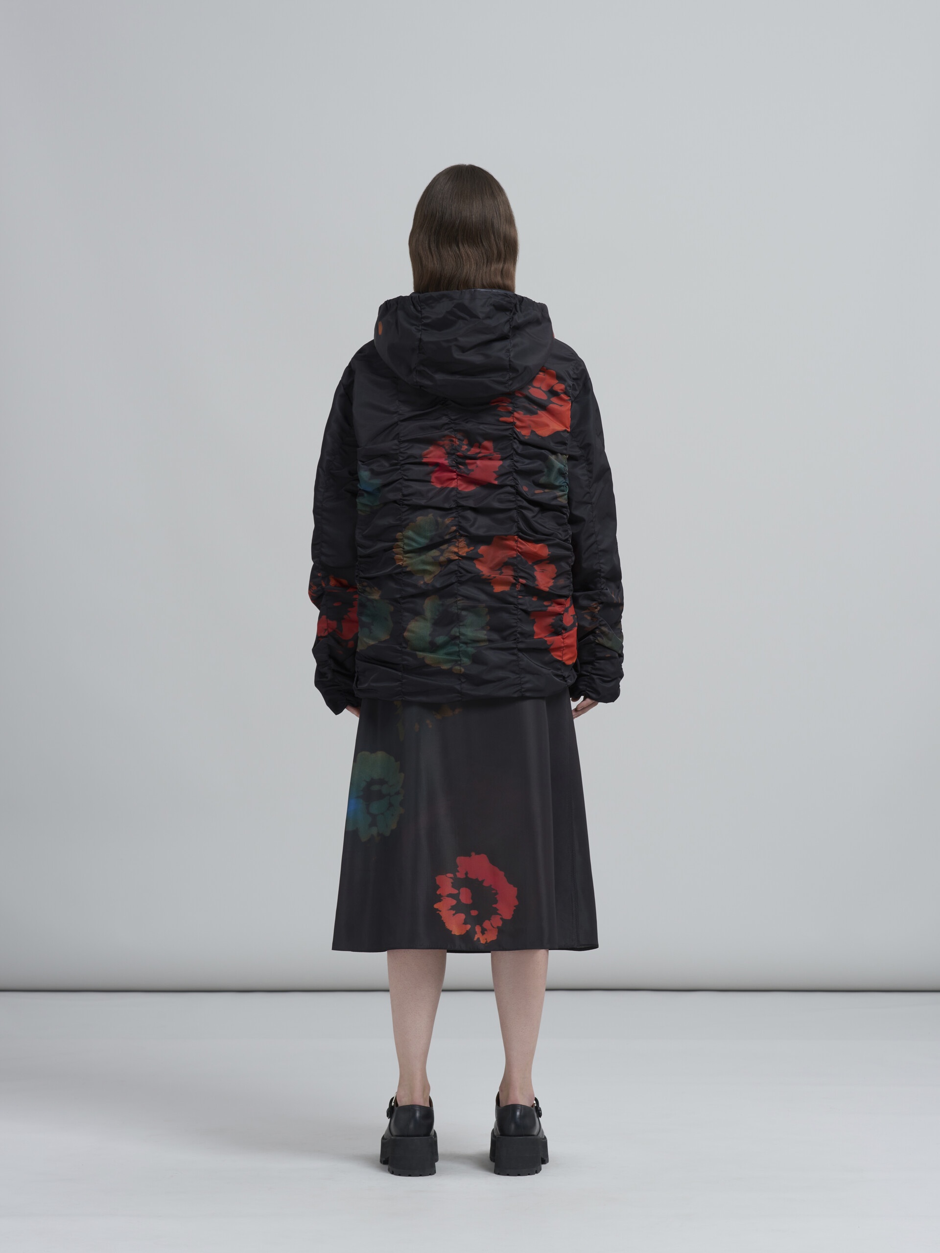 SUNFLOWER PRINT NYLON TWILL PARKA - 3