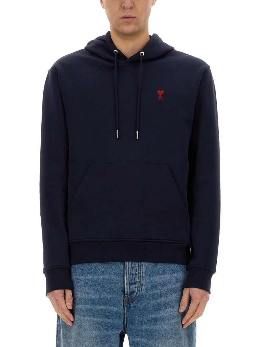 FELPA IN COTONE CON CAPPUCCIO E LOGO ADC - 1