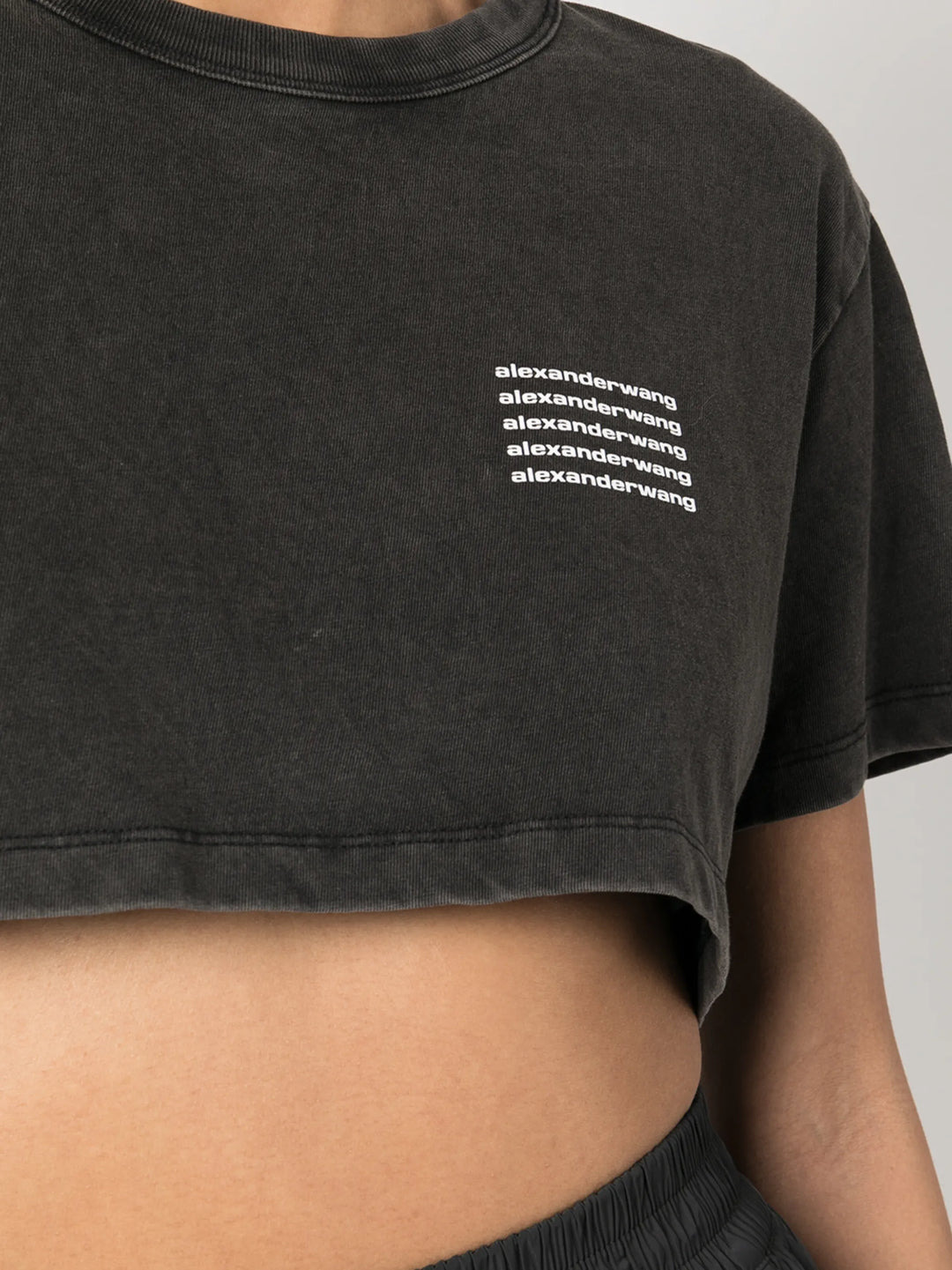 Crop Tee In Acid Wash Jersey - 5