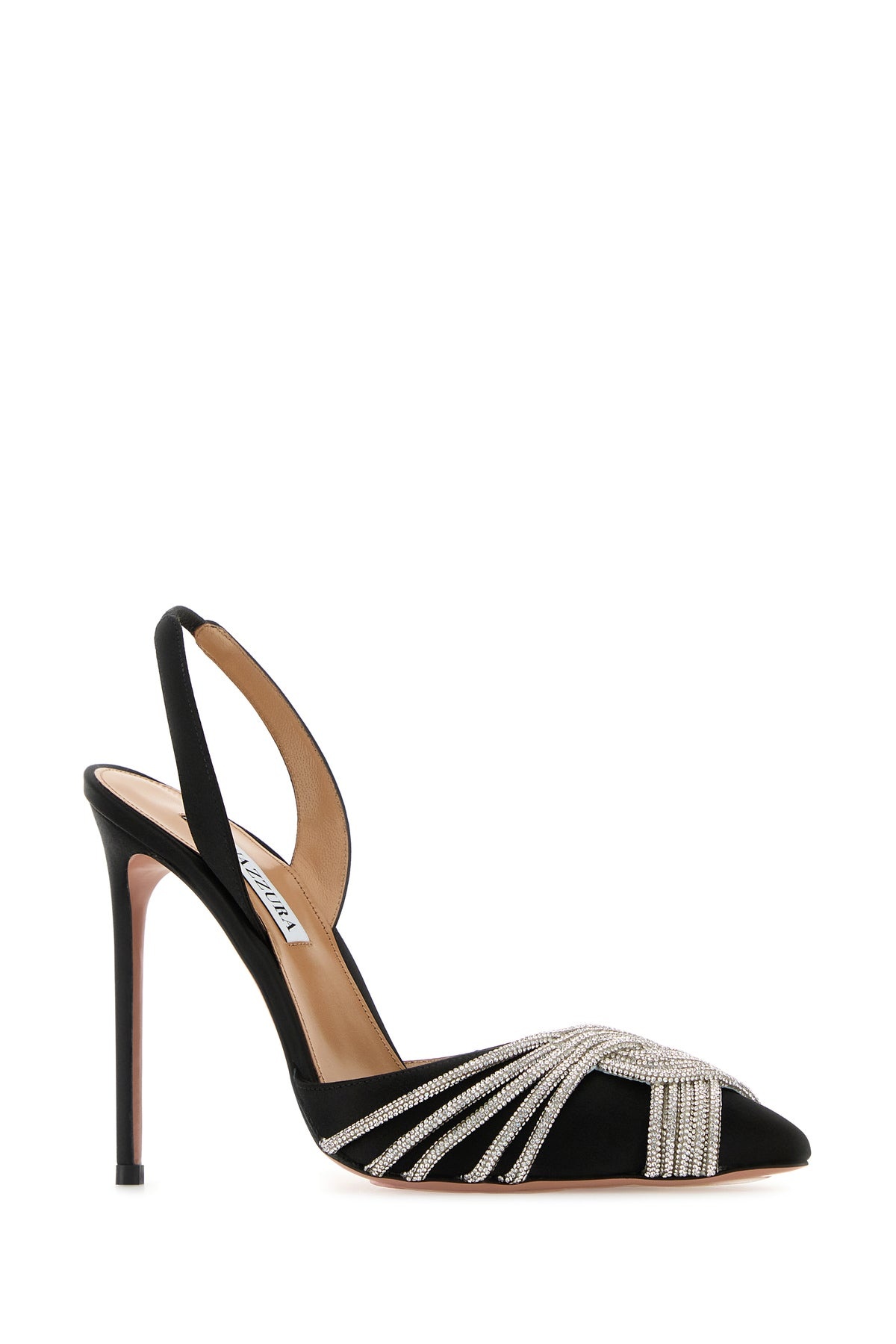 Black satin Gatsby Sling 105 pumps - 2