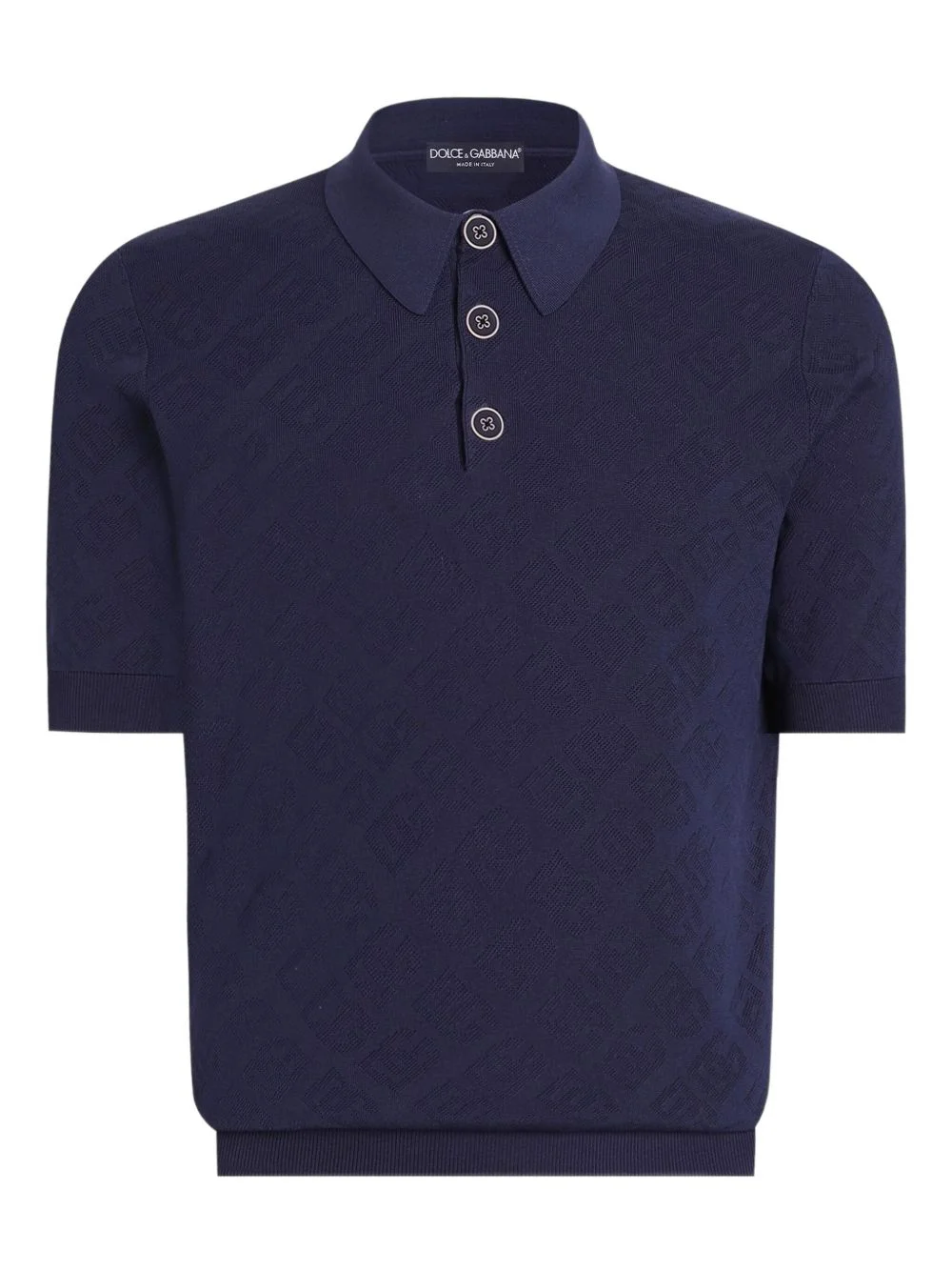 patterned short-sleeve polo shirt - 1