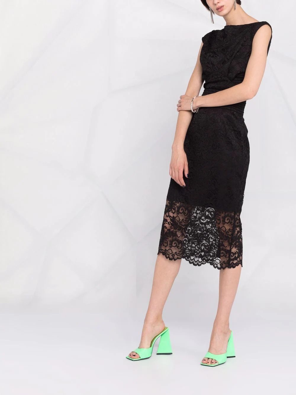 high-waisted lace skirt - 4