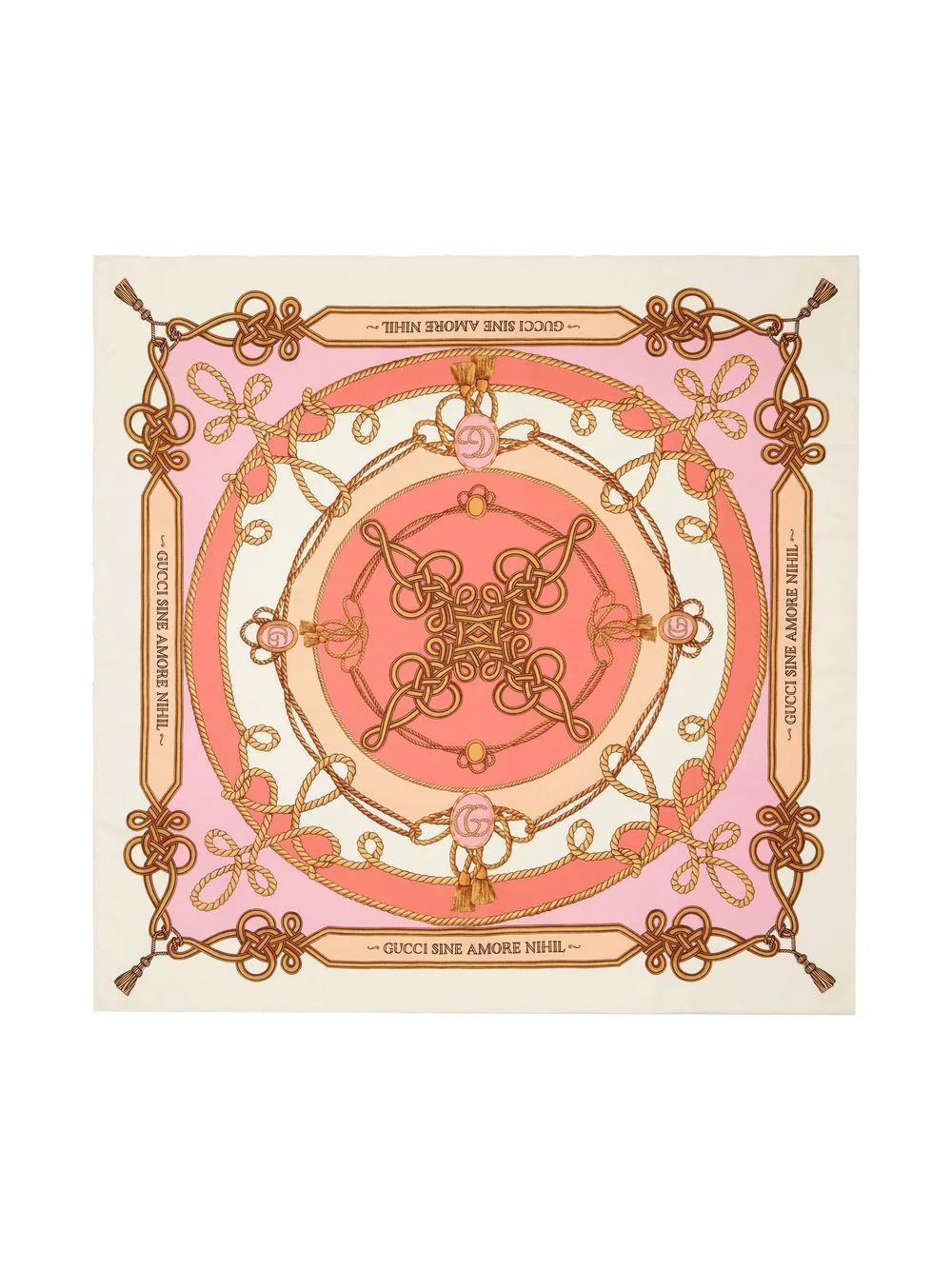 optical torchon-print silk scarf - 2