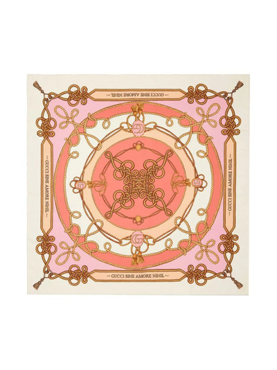 GUCCI optical torchon-print silk scarf outlook