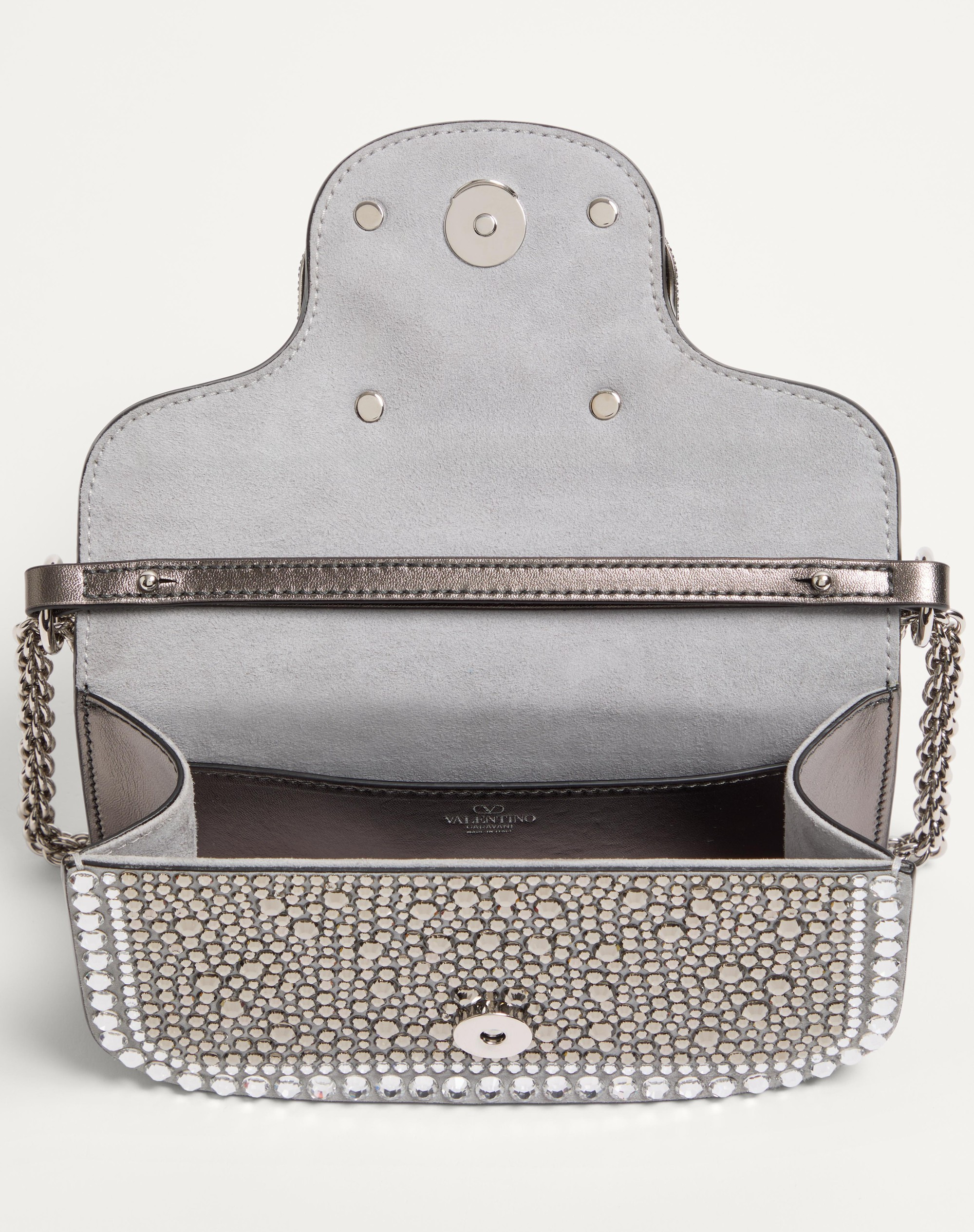 SMALL VALENTINO GARAVANI LOCÒ SHOULDER BAG WITH RHINESTONES - 5