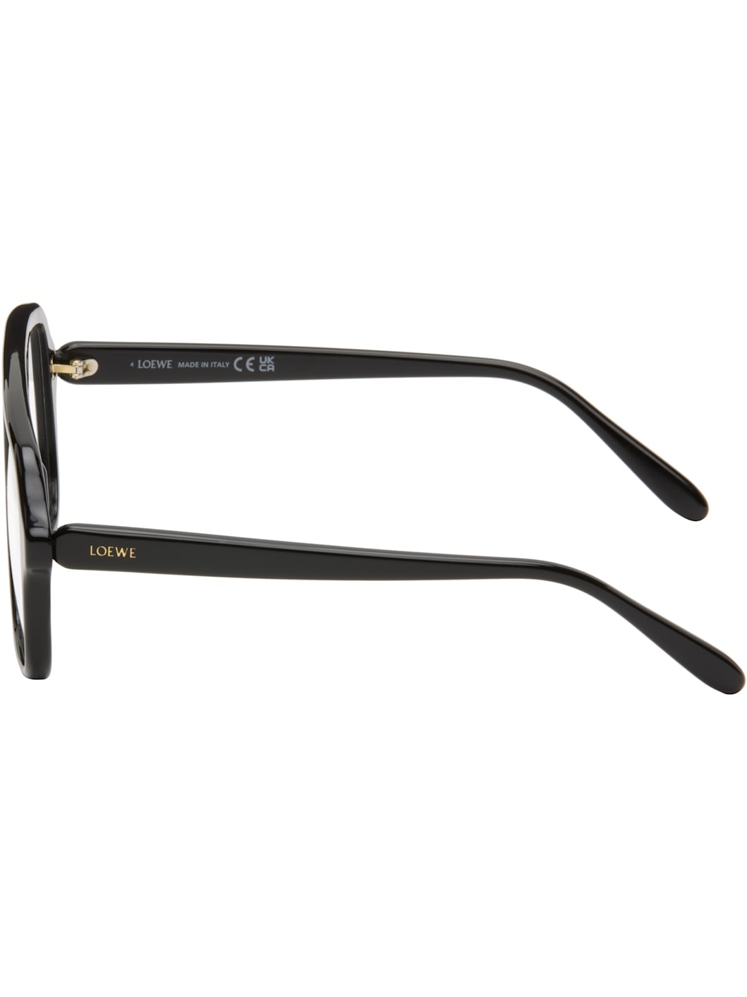 Black Slim Aviator Glasses - 3