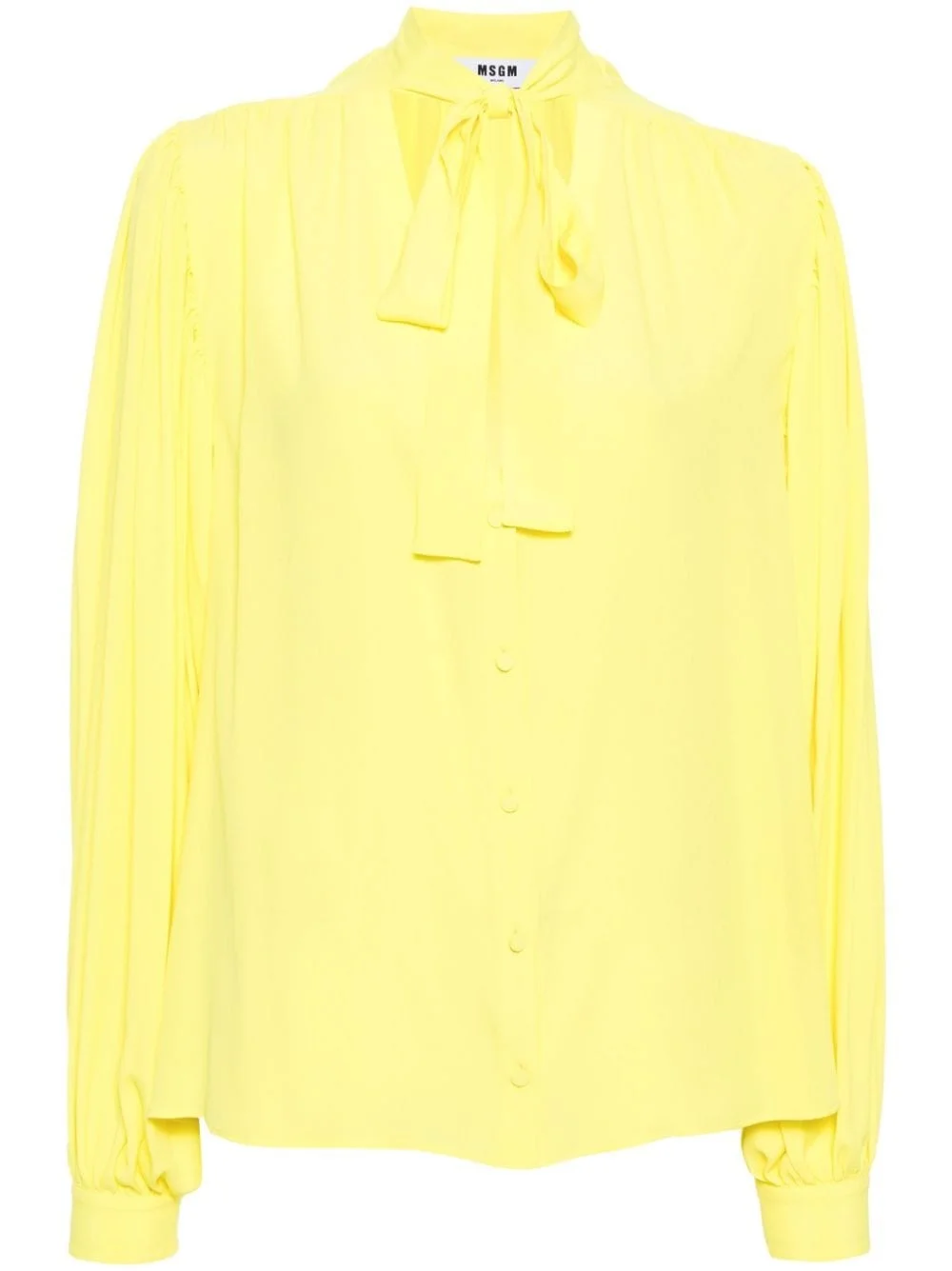 tie-fastening long-sleeve shirt - 1