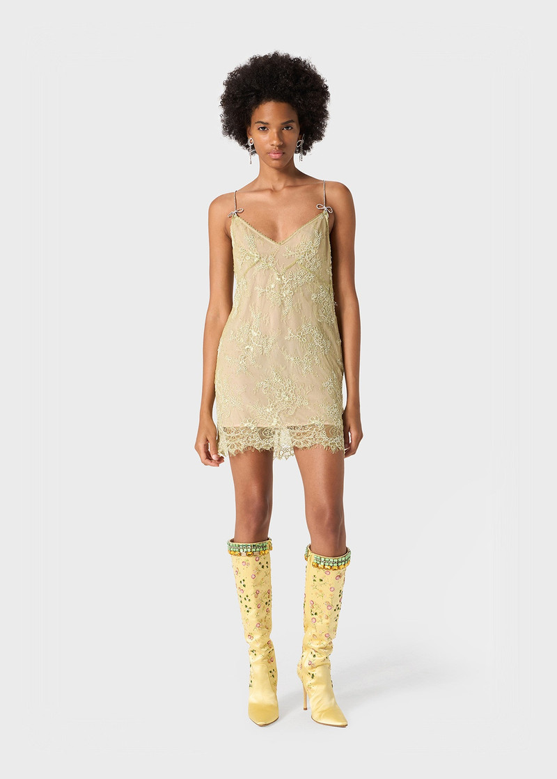 Blumarine MINI DRESS IN RÉBRODÉ LACE WITH RHINESTONE DETAILS outlook