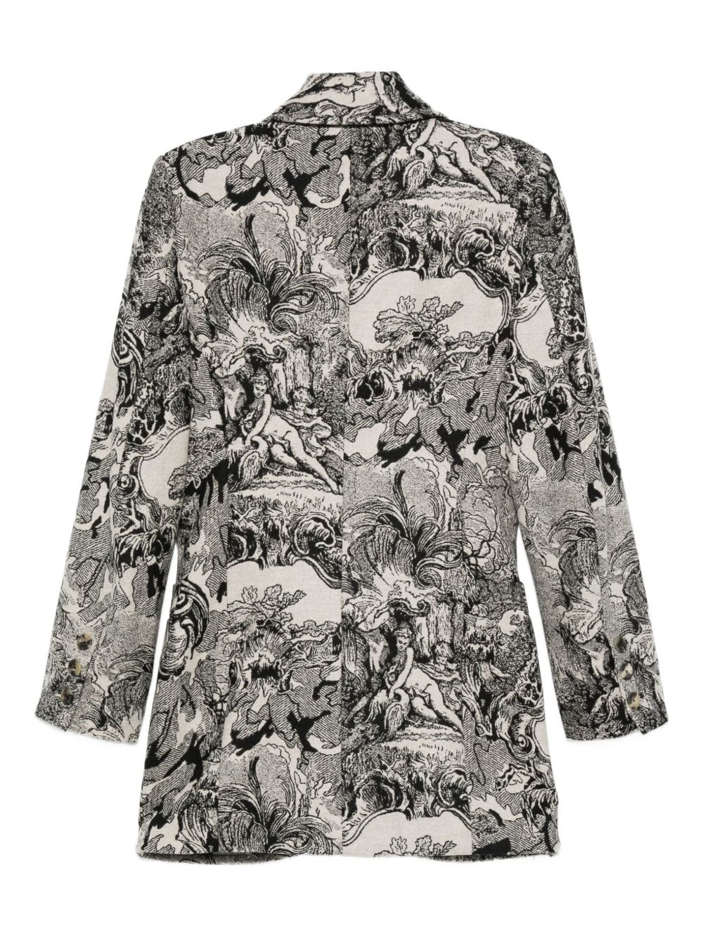 double-breasted printed coat - 2