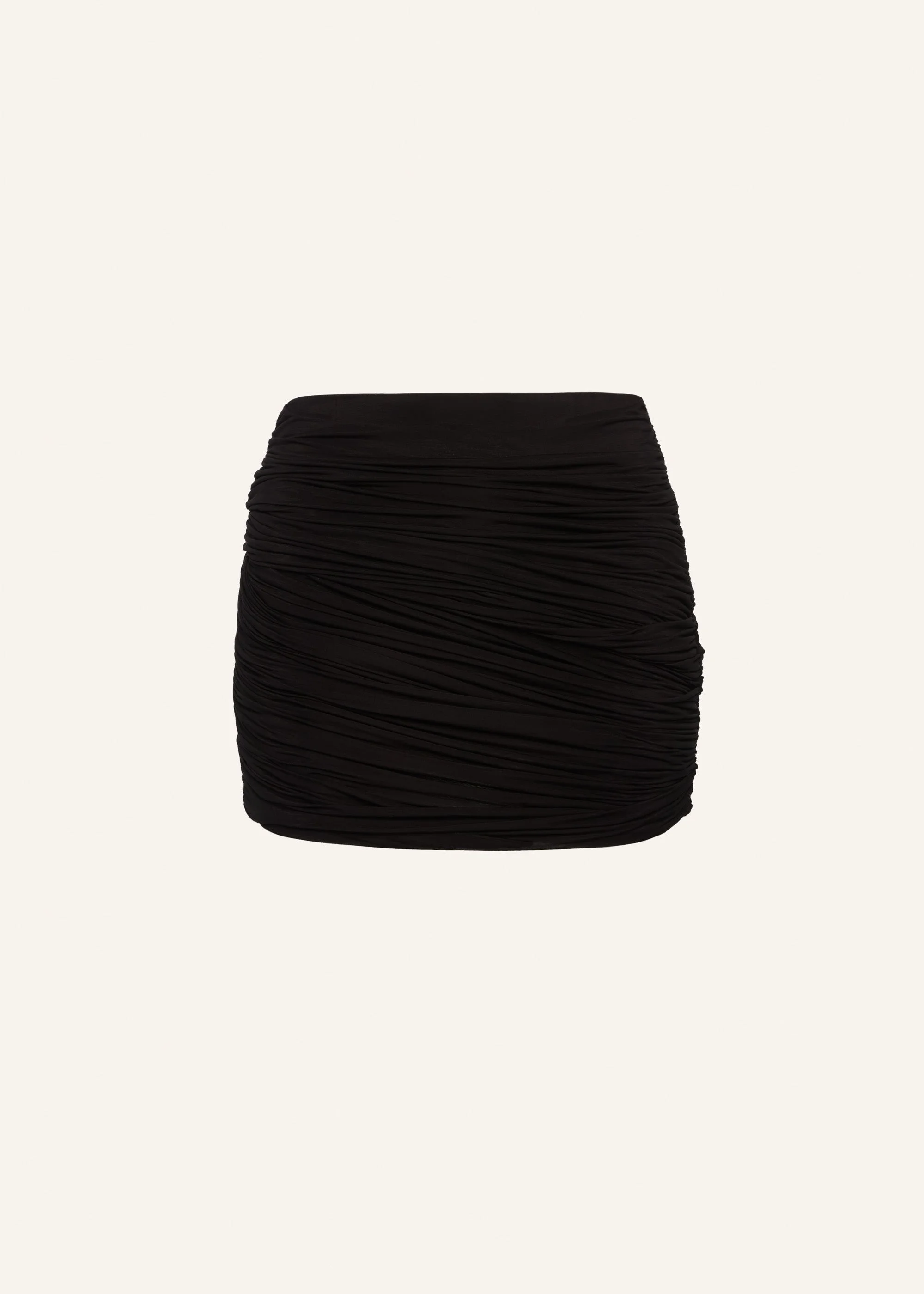 Cupro wrap mini skirt in black - 1