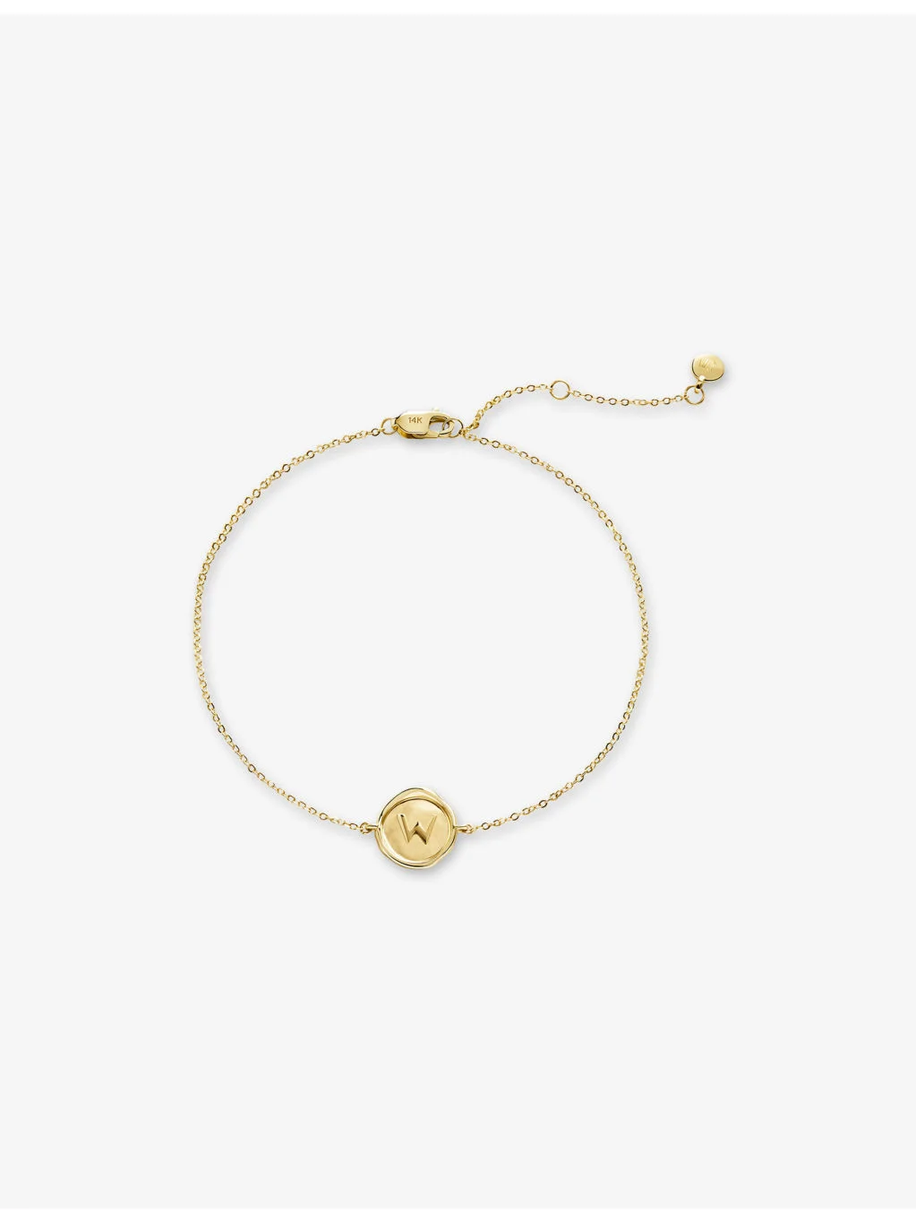 Initial W Stamp 18ct Yellow Gold-Vermeil Bracelet - 1