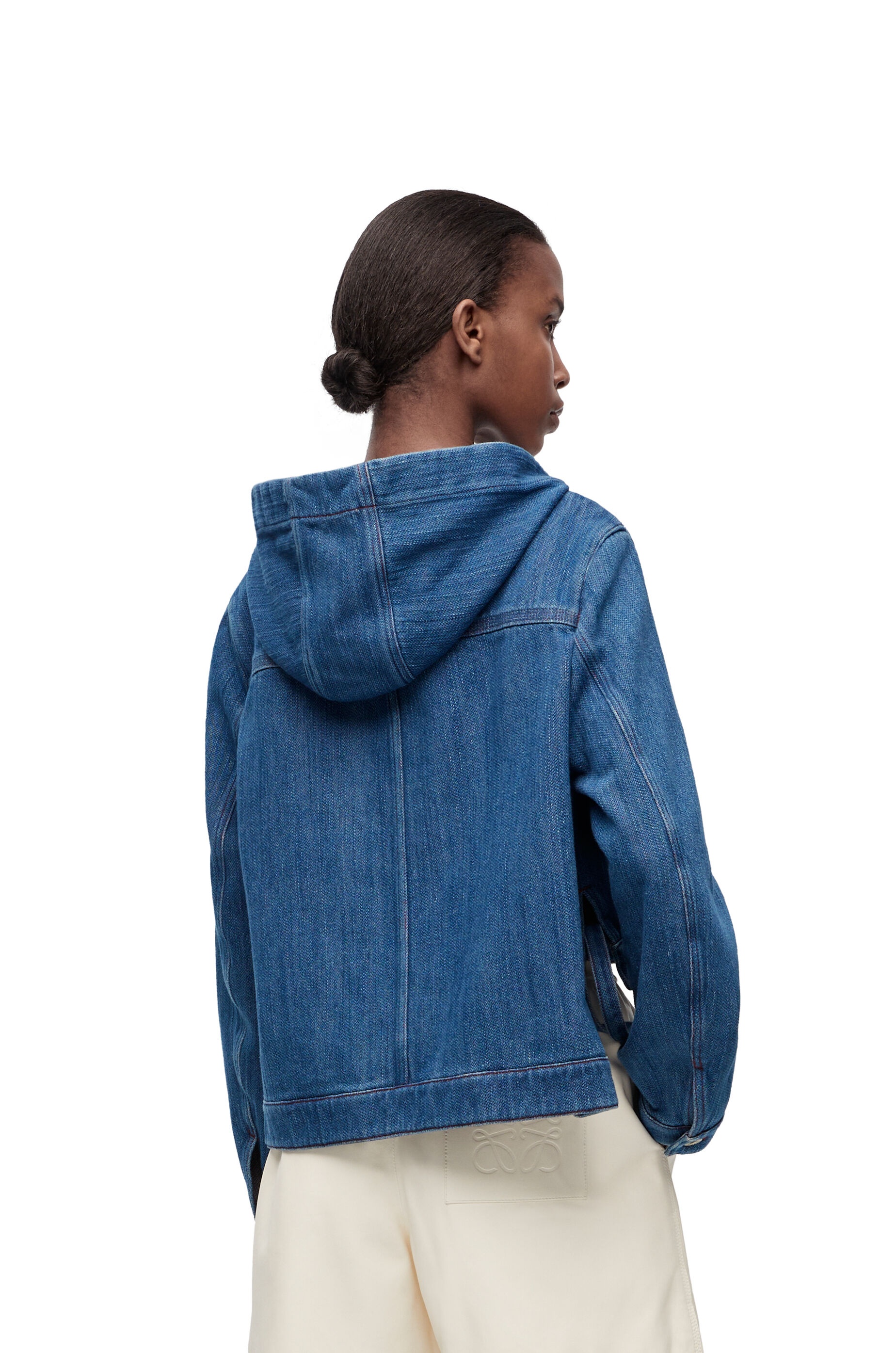 Cropped workwear jacket in denim - 4