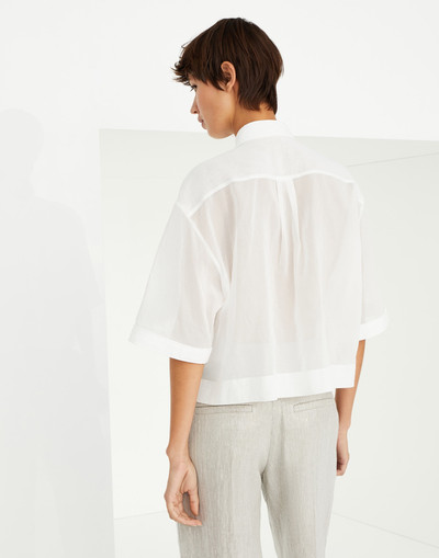 Brunello Cucinelli Cotton organza shirt with shiny tab outlook